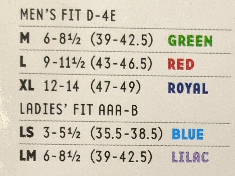 1000 Mile Sock Size Guide