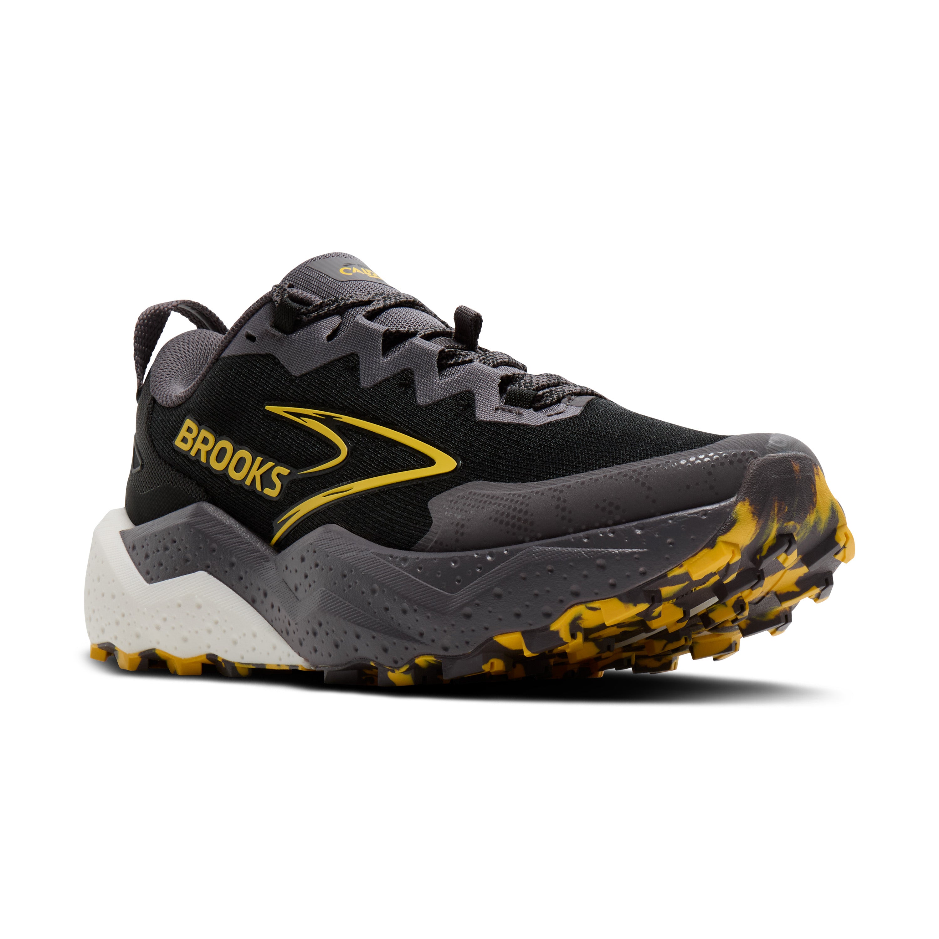 Brooks Caldera 8 Mens Trail Running Shoes - Black/Rabbit/Zest