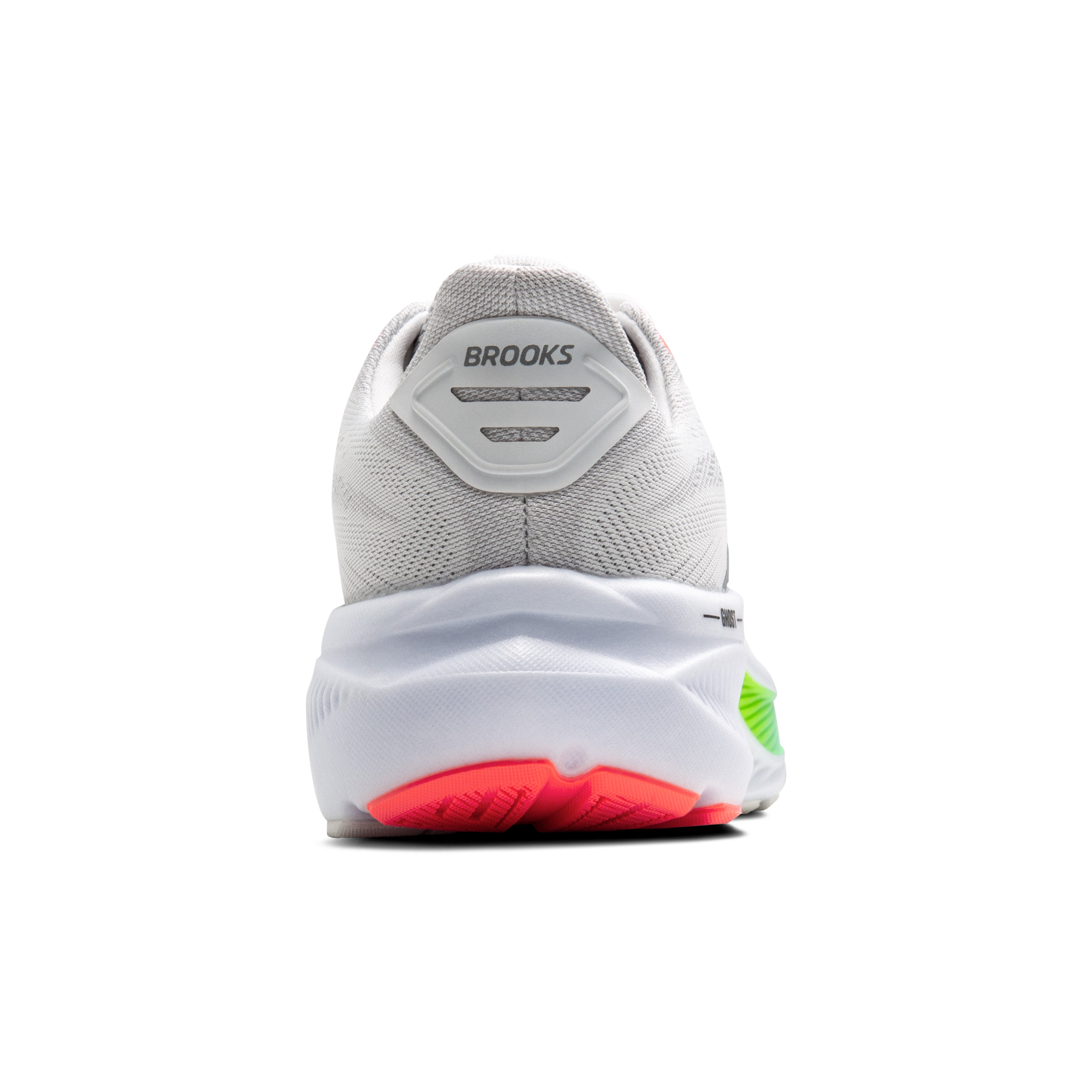 Brooks Ghost 17 Mens Running Shoes - White/Pink Clay/Gecko