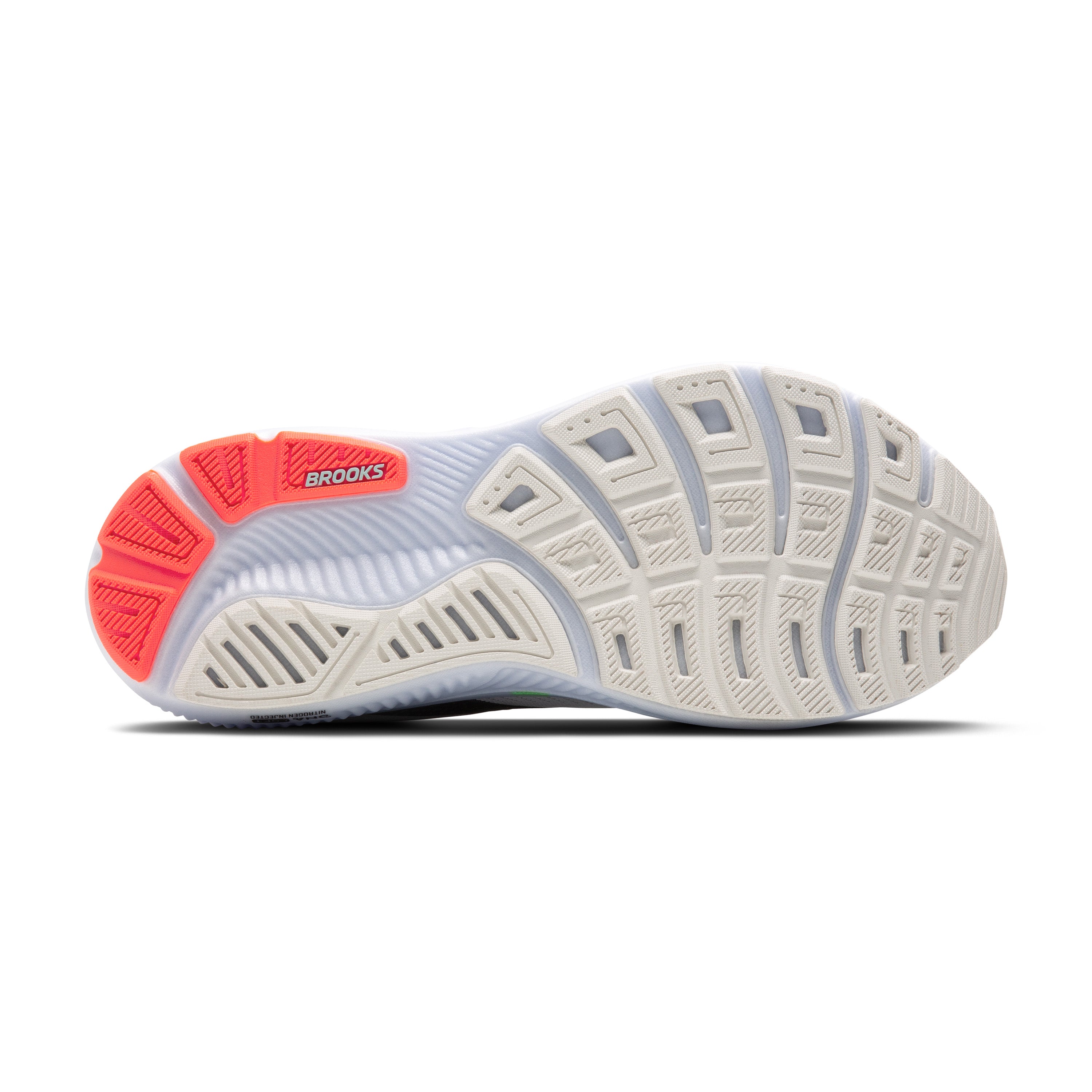 Brooks Ghost 17 Mens Running Shoes - White/Pink Clay/Gecko