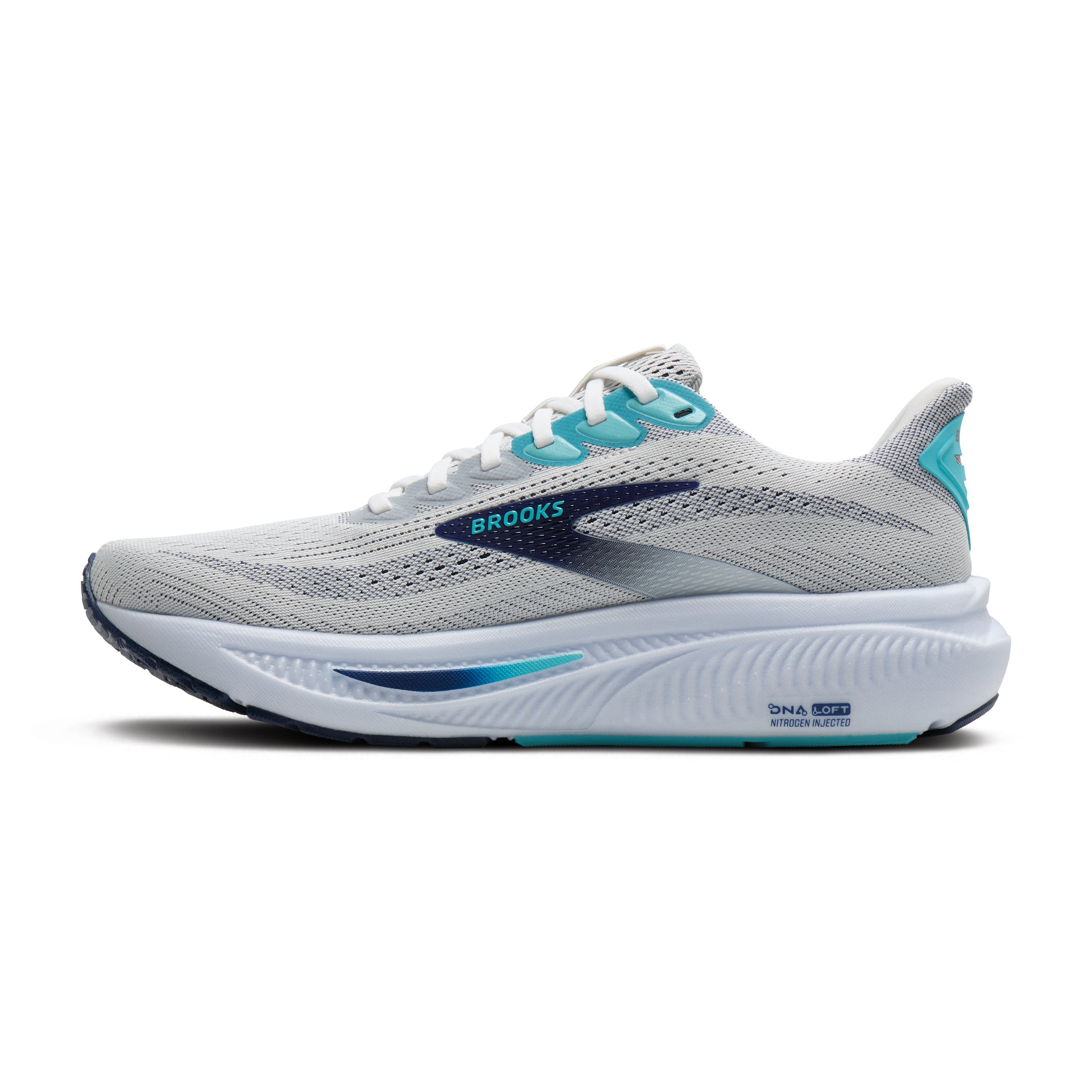 Brooks Ghost 17 Mens Running Shoes - White/Beacon Blue/Ipanema