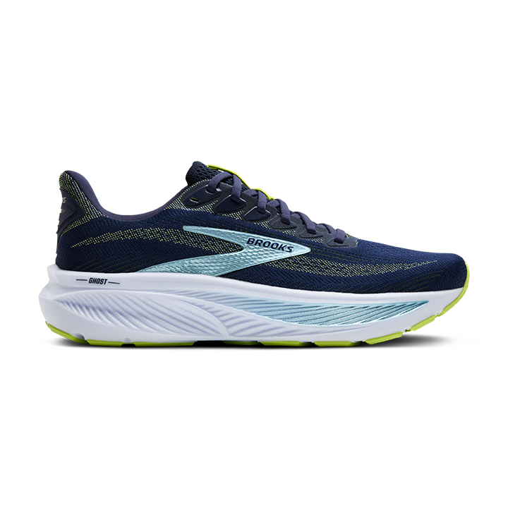 Brooks Ghost 17 Mens Running Shoes - Navy/Blue/Lime