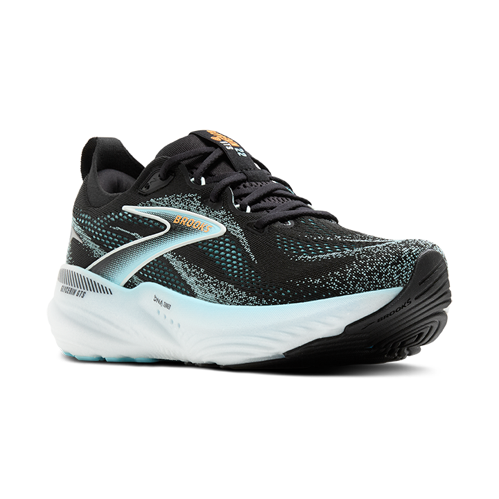 Brooks Glycerin GTS 22 Mens Running Shoe - Black/White/Blue