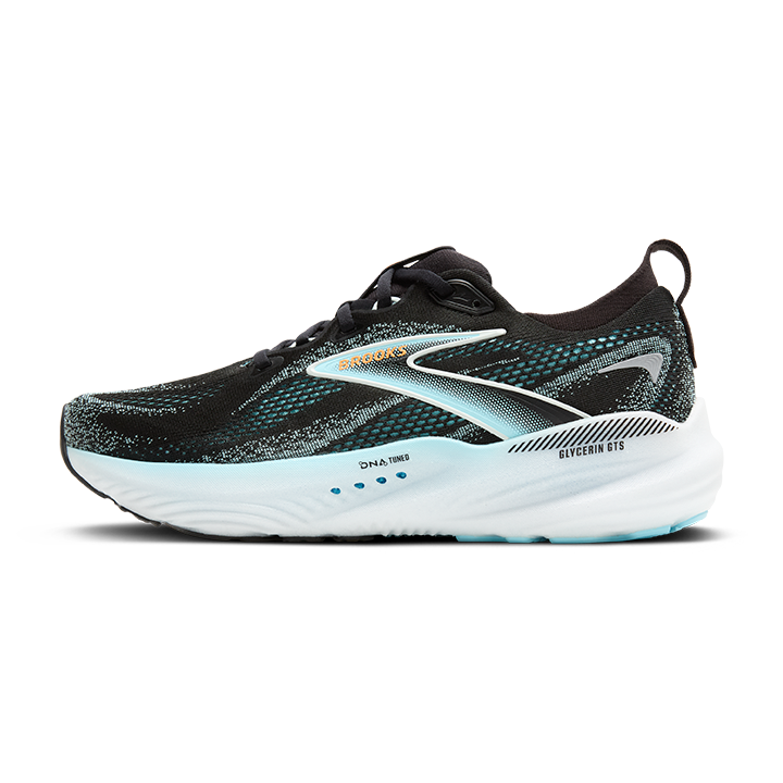 Brooks Glycerin GTS 22 Mens Running Shoe - Black/White/Blue