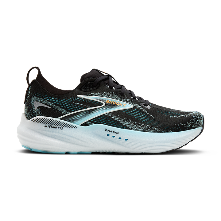 Brooks Glycerin GTS 22 Mens Running Shoe - Black/White/Blue