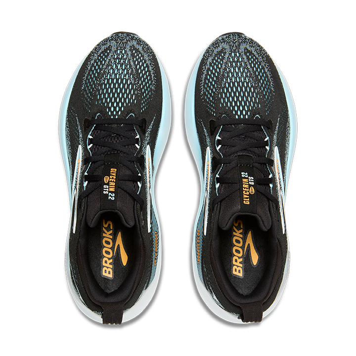 Brooks Glycerin GTS 22 Mens Running Shoe - Black/White/Blue