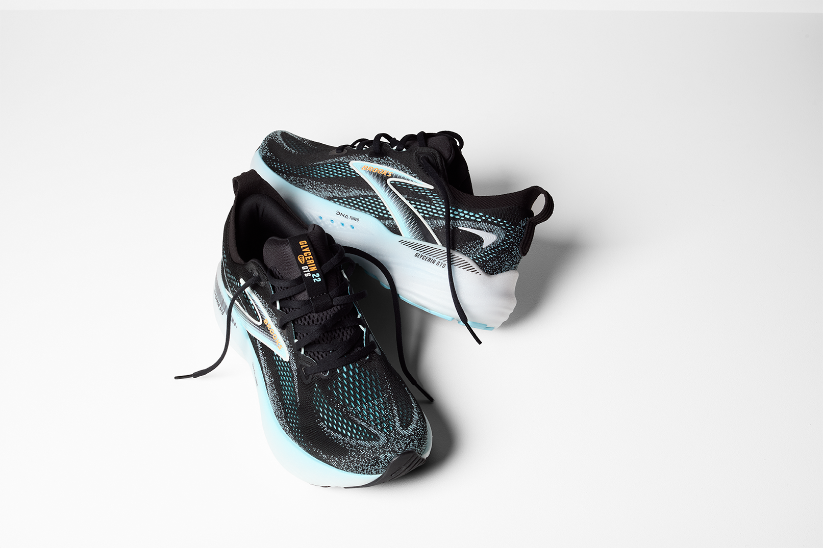 Brooks Glycerin GTS 22 Mens Running Shoe - Black/White/Blue