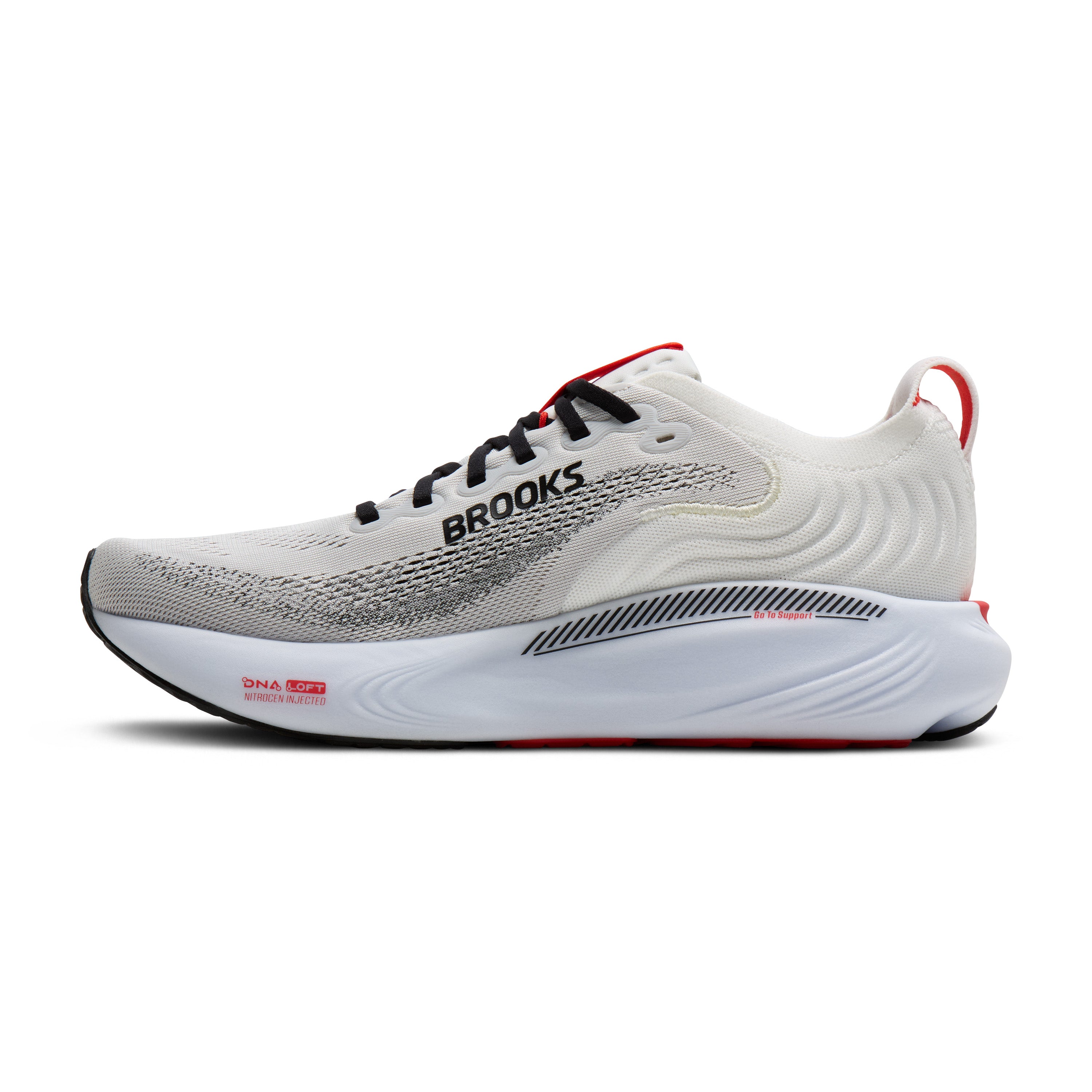 Brooks Adrenaline GTS 25 Mens Running Shoes - White/Black/Red