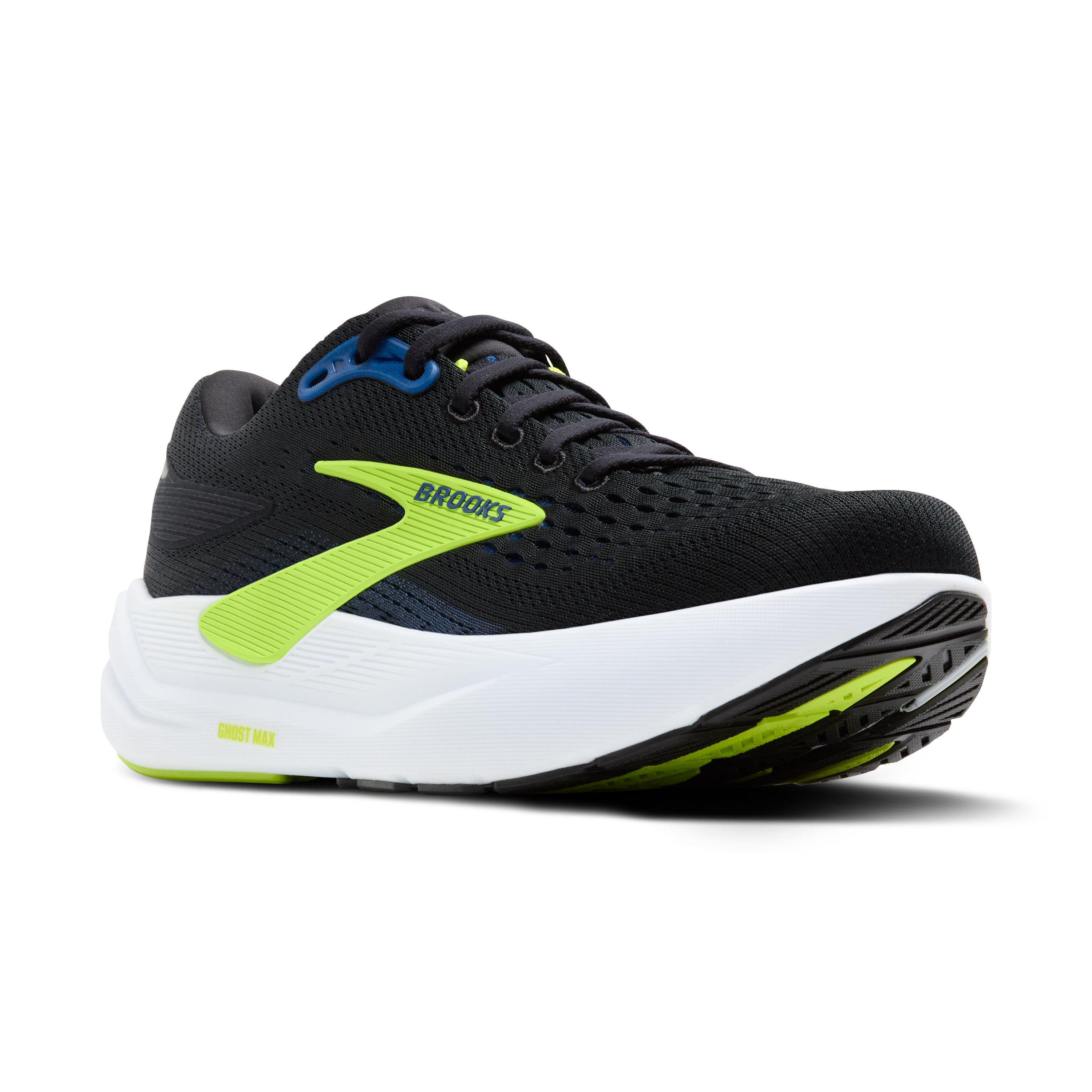 Brooks Ghost Max 3 Mens Running Shoes - Black/Navy/Acid Lime