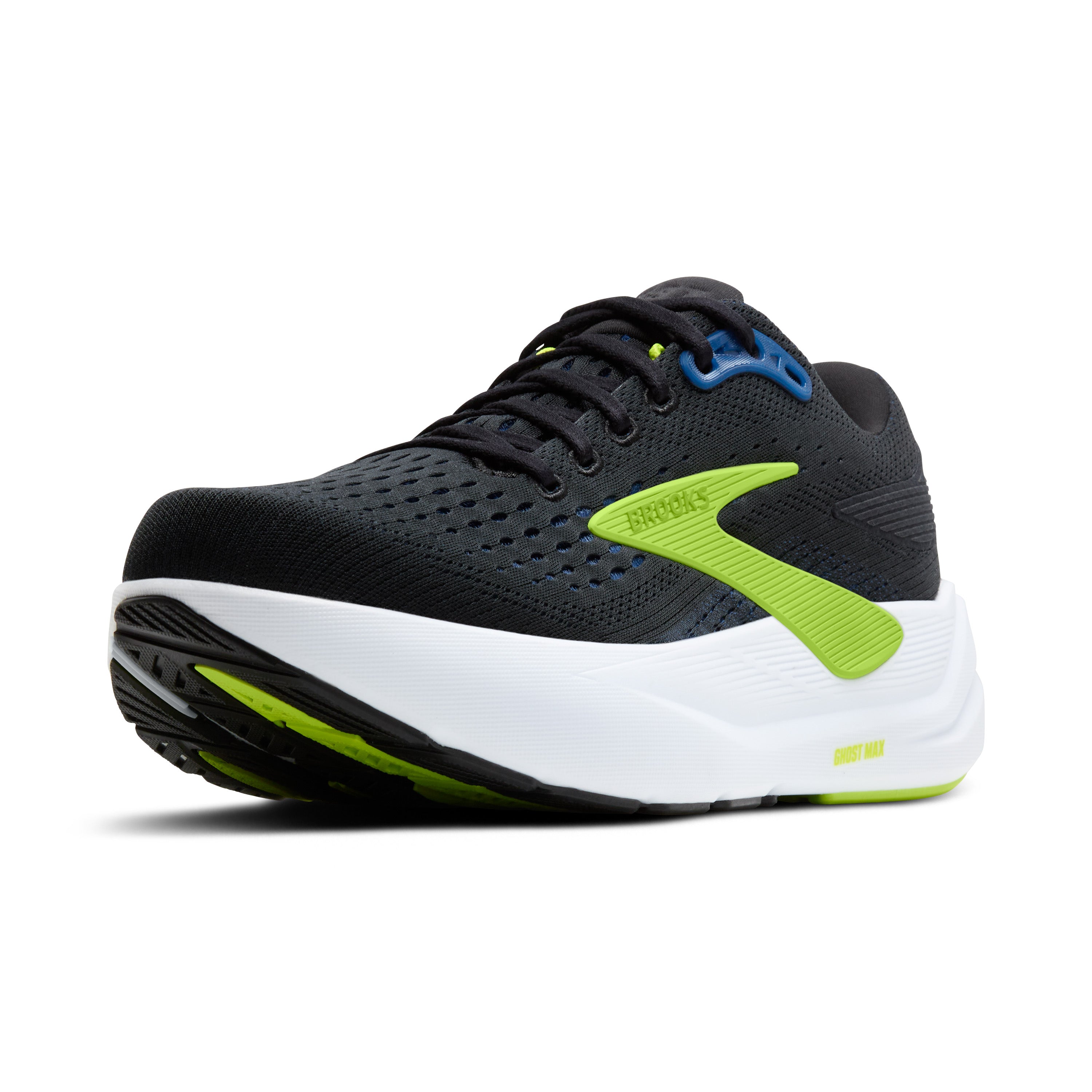 Brooks Ghost Max 3 Mens Running Shoes - Black/Navy/Acid Lime