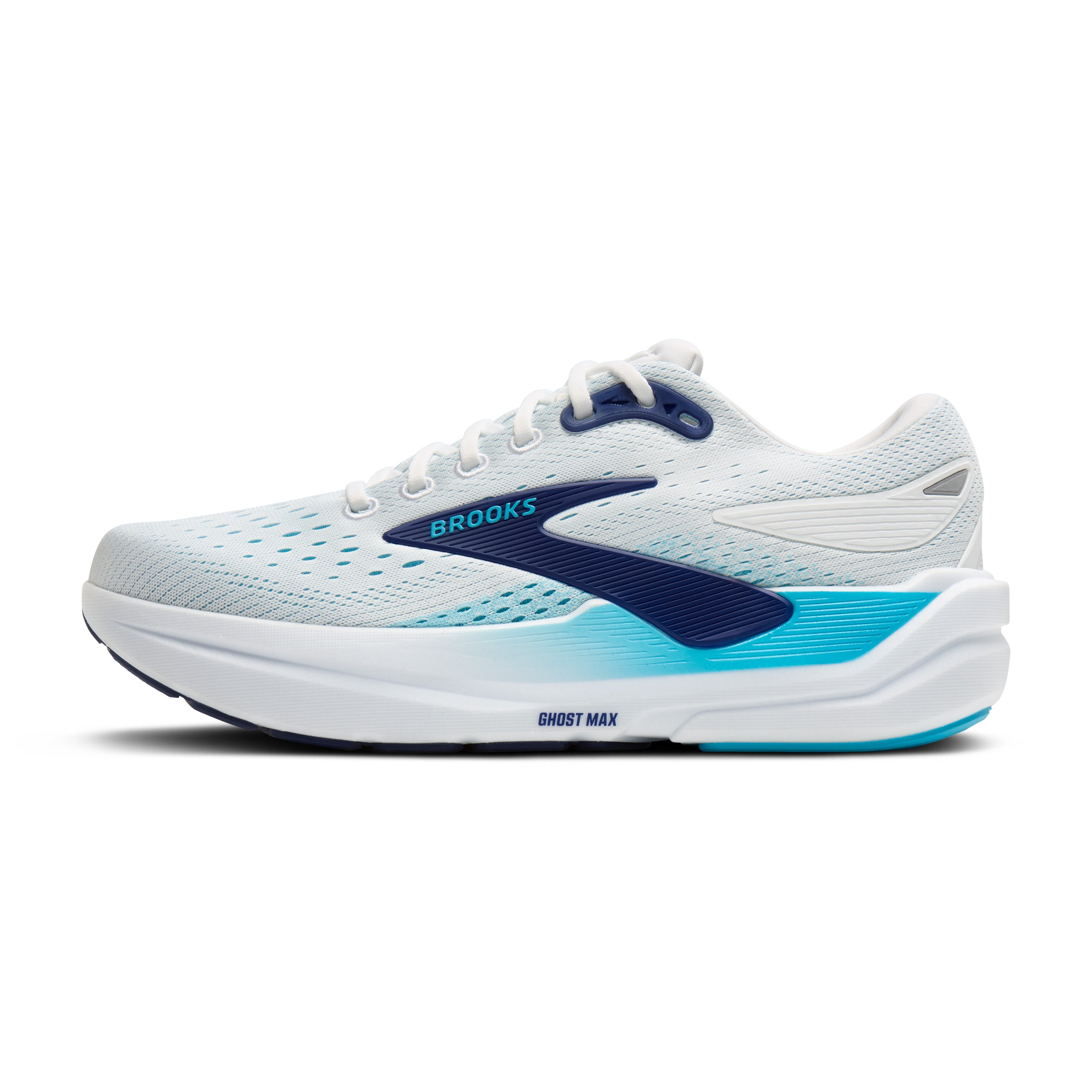 Brooks Ghost Max 3 Mens Running Shoes - Bright White/Beacon Blue/Teal