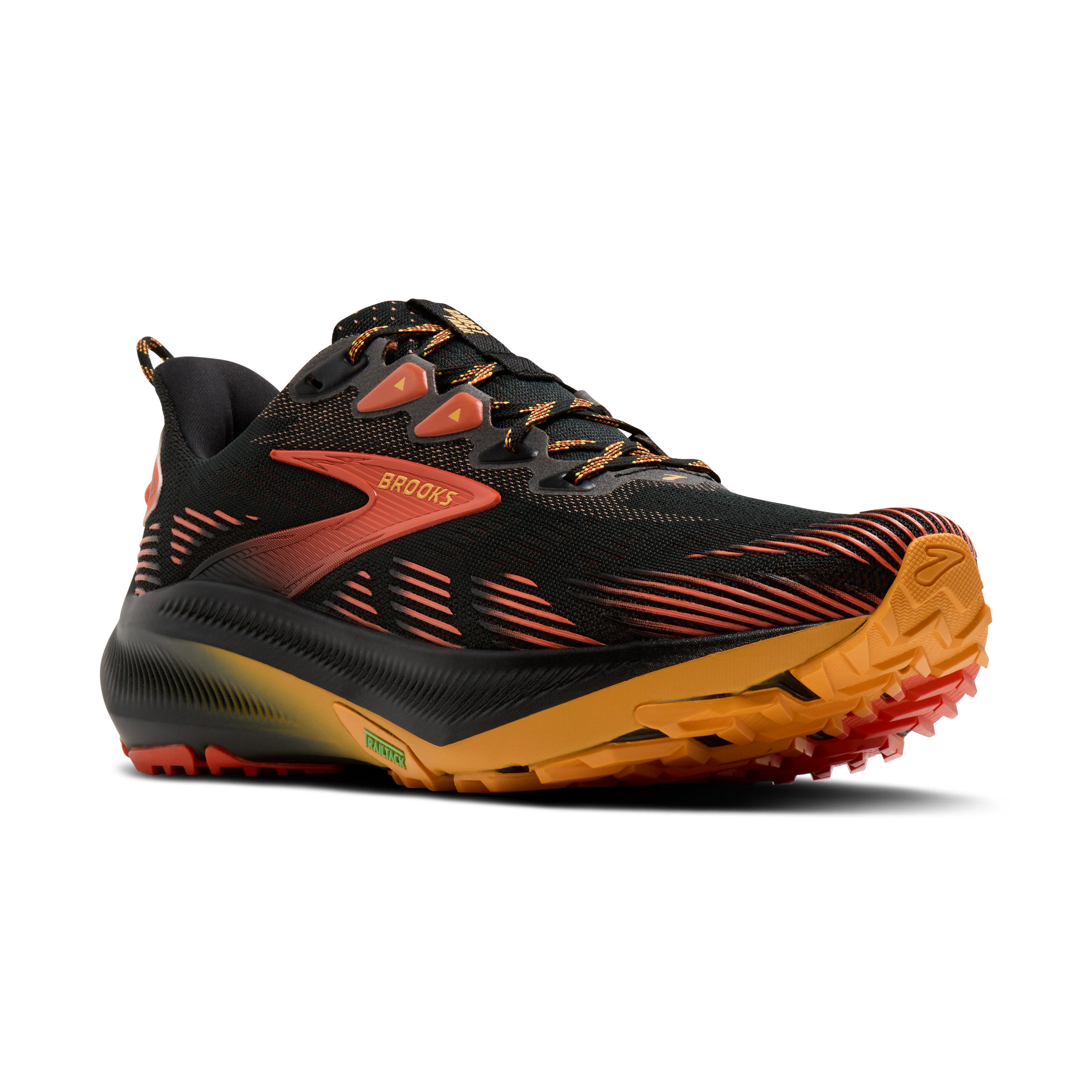 Brooks Ghost Trail Mens Running Shoes - Black/Red/Orange