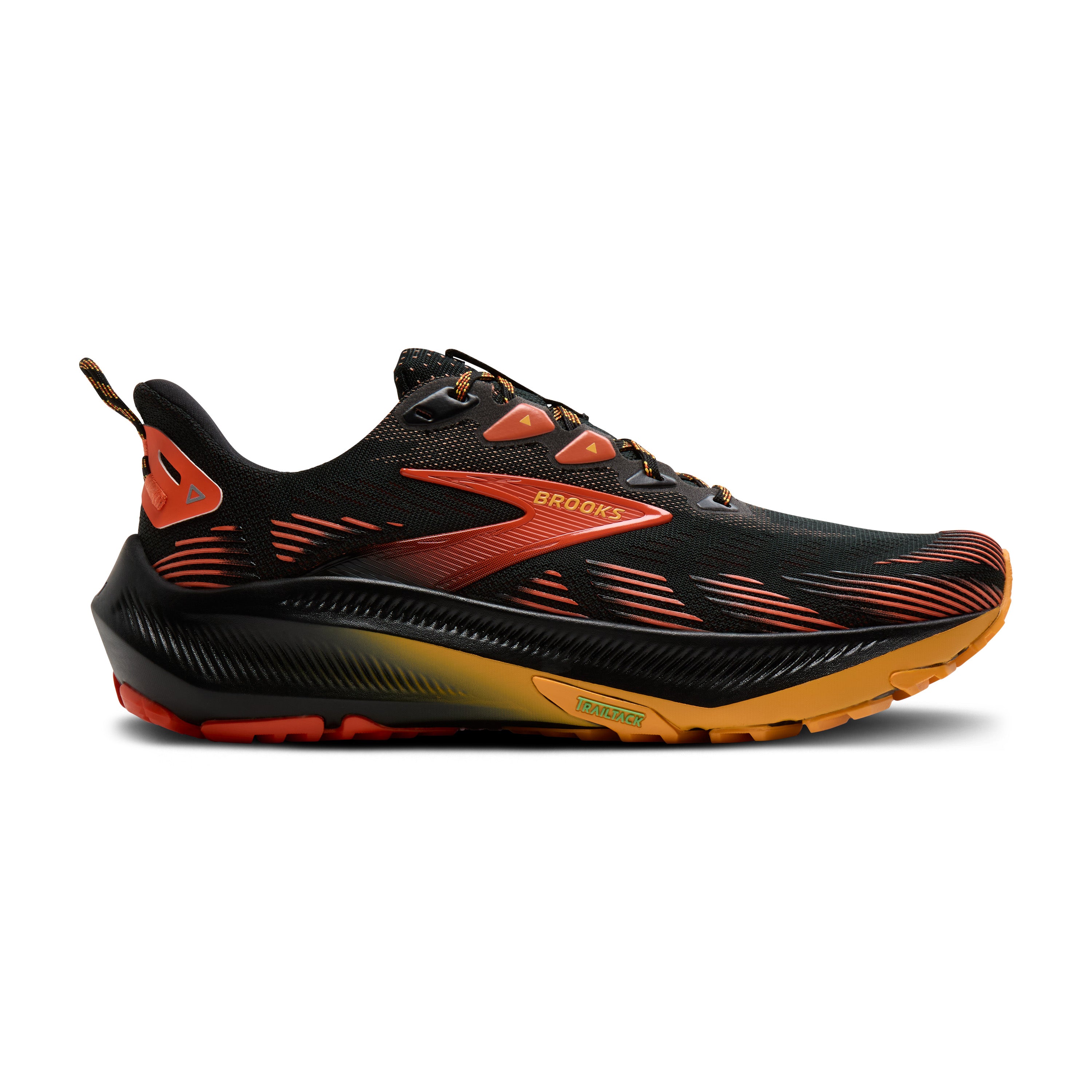 Brooks Ghost Trail Mens Running Shoes - Black/Red/Orange
