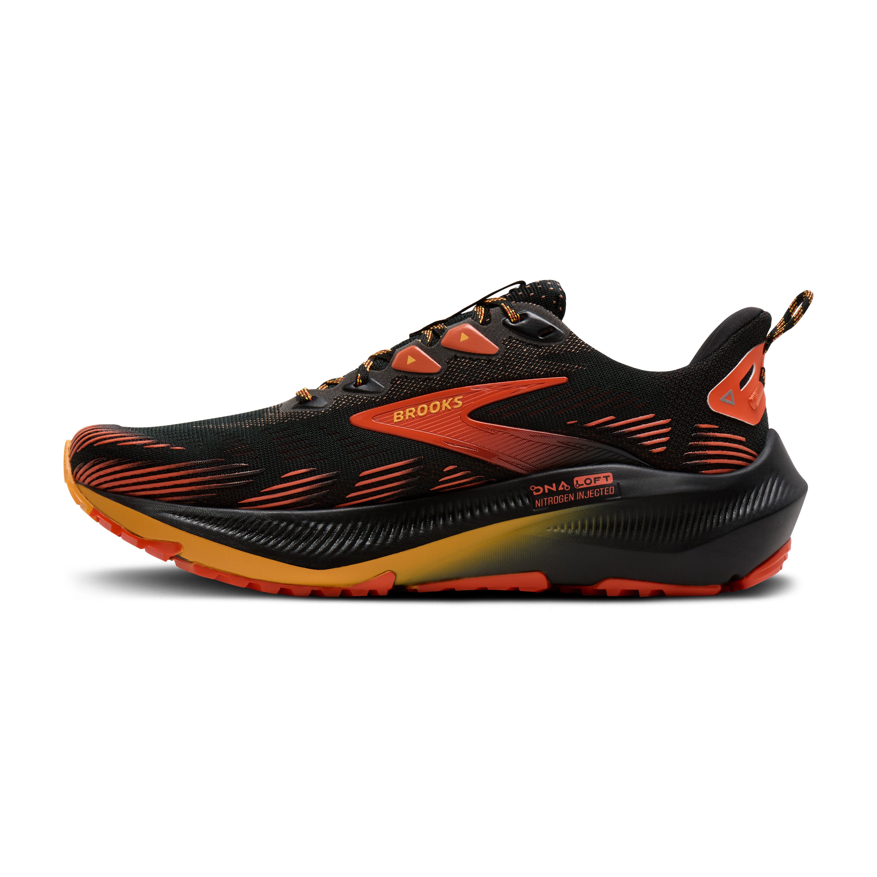 Brooks Ghost Trail Mens Running Shoes - Black/Red/Orange