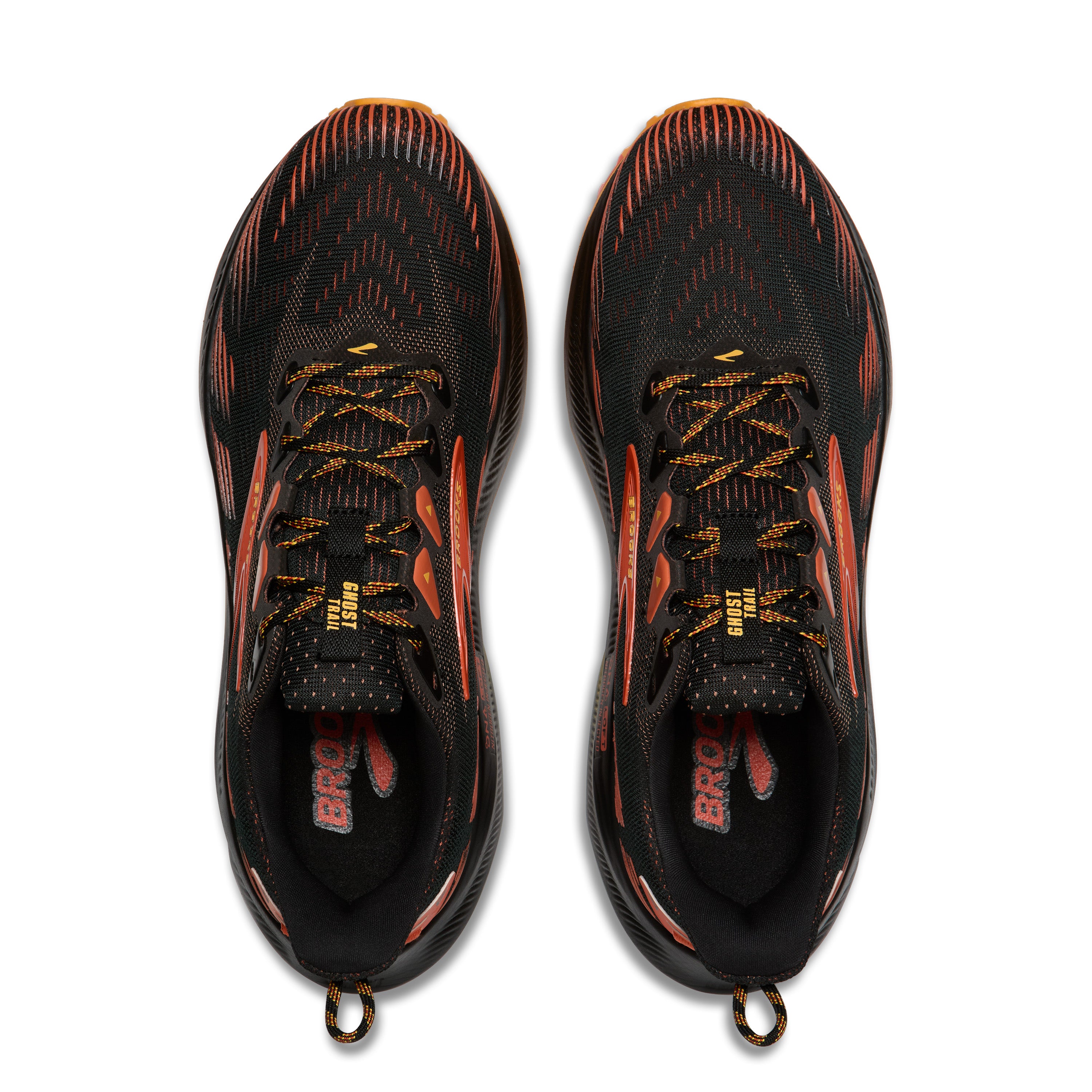 Brooks Ghost Trail Mens Running Shoes - Black/Red/Orange