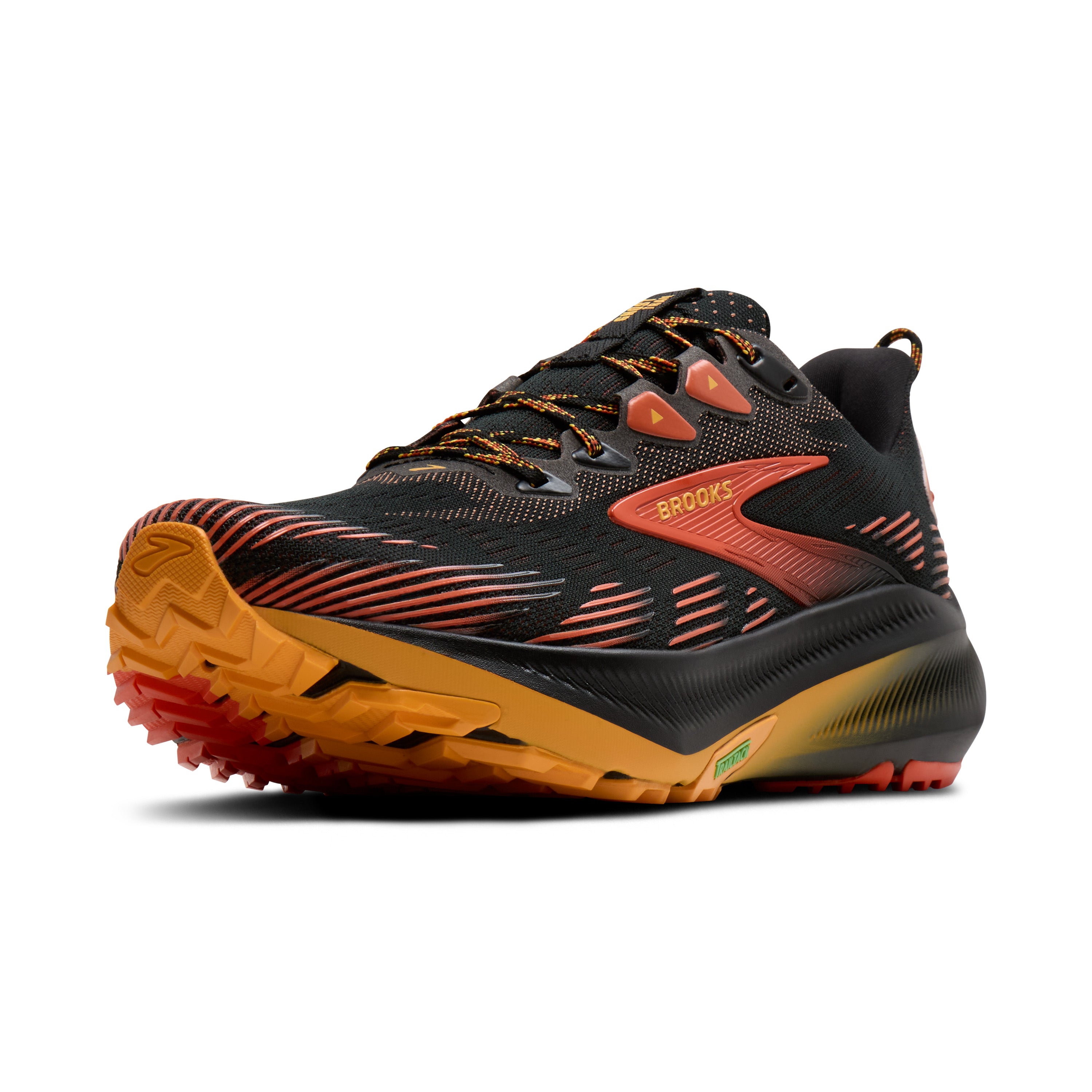 Brooks Ghost Trail Mens Running Shoes - Black/Red/Orange