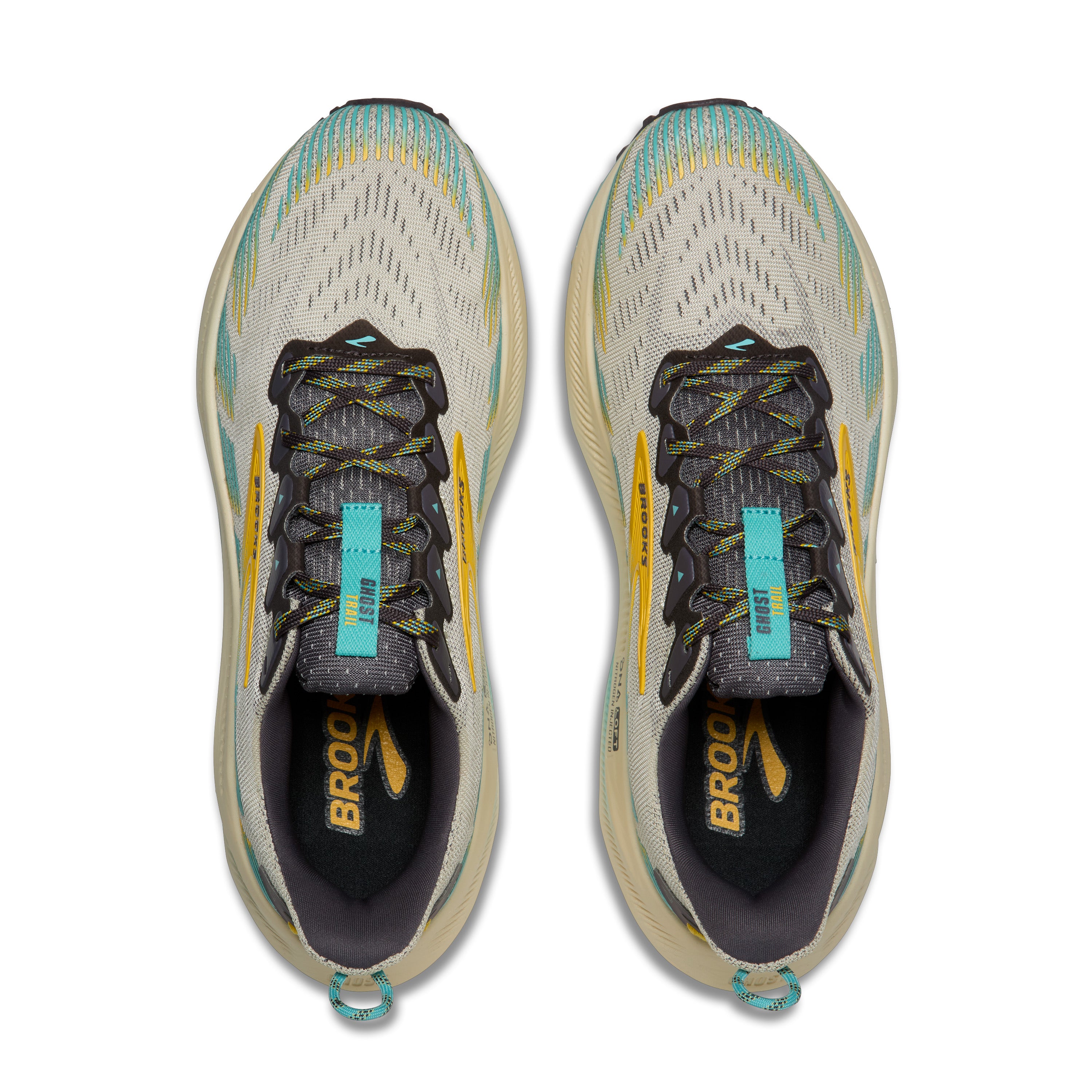 Brooks Ghost Trail Mens Running Shoes - Bleached Sand/Rabbit/Bluefish