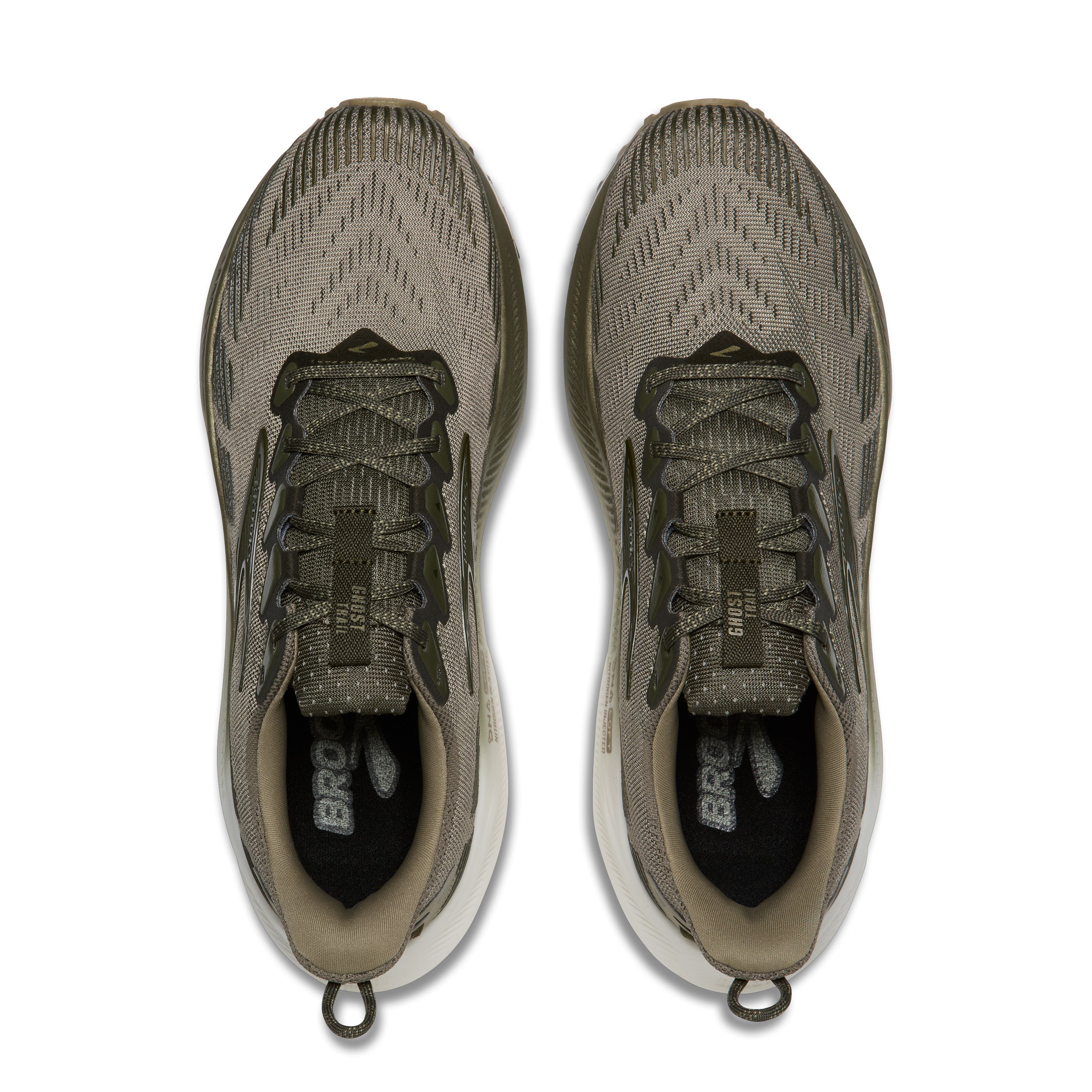 Brooks Ghost Trail Mens Running Shoes - Olive/Olive/Metallic