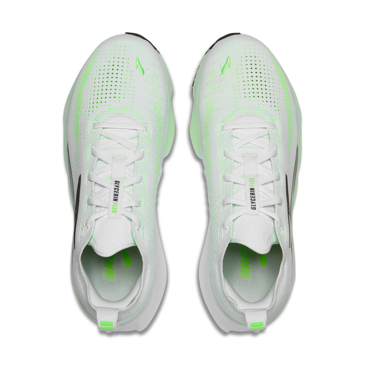 Brooks Glycerin Flex Mens Running Shoes - White/Green Gecko/Phantom