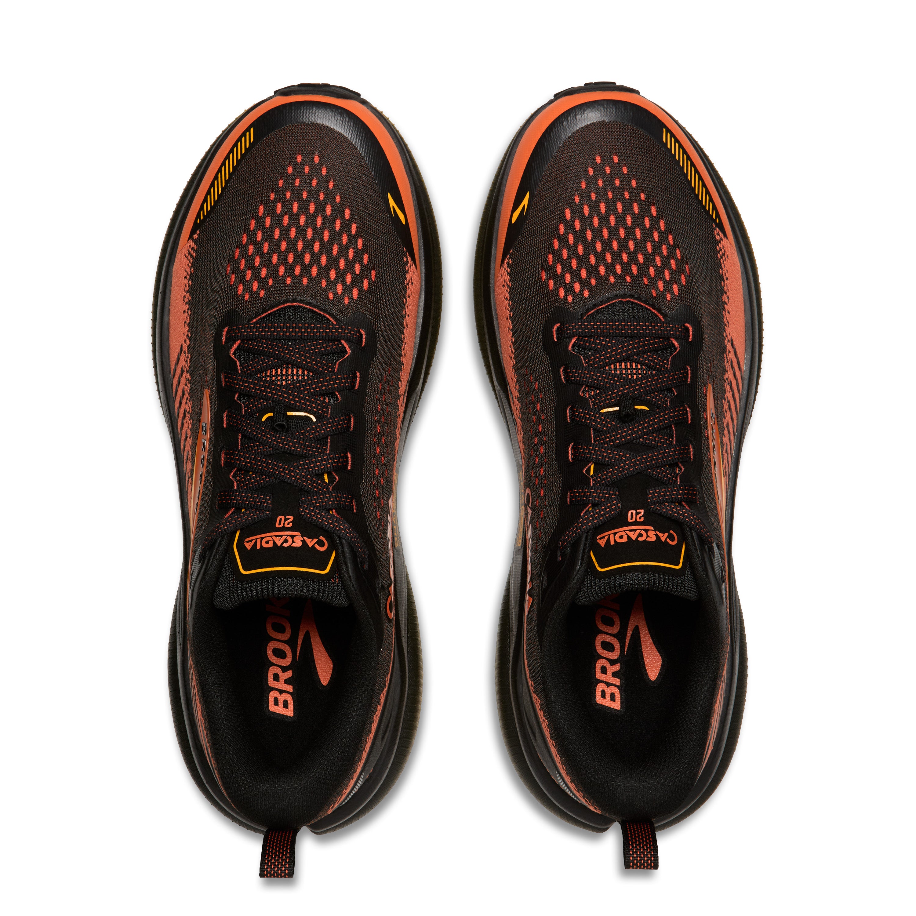 Brooks Cascadia 20 Mens Trail Running Shoes - Black/Tigerliley/Orange