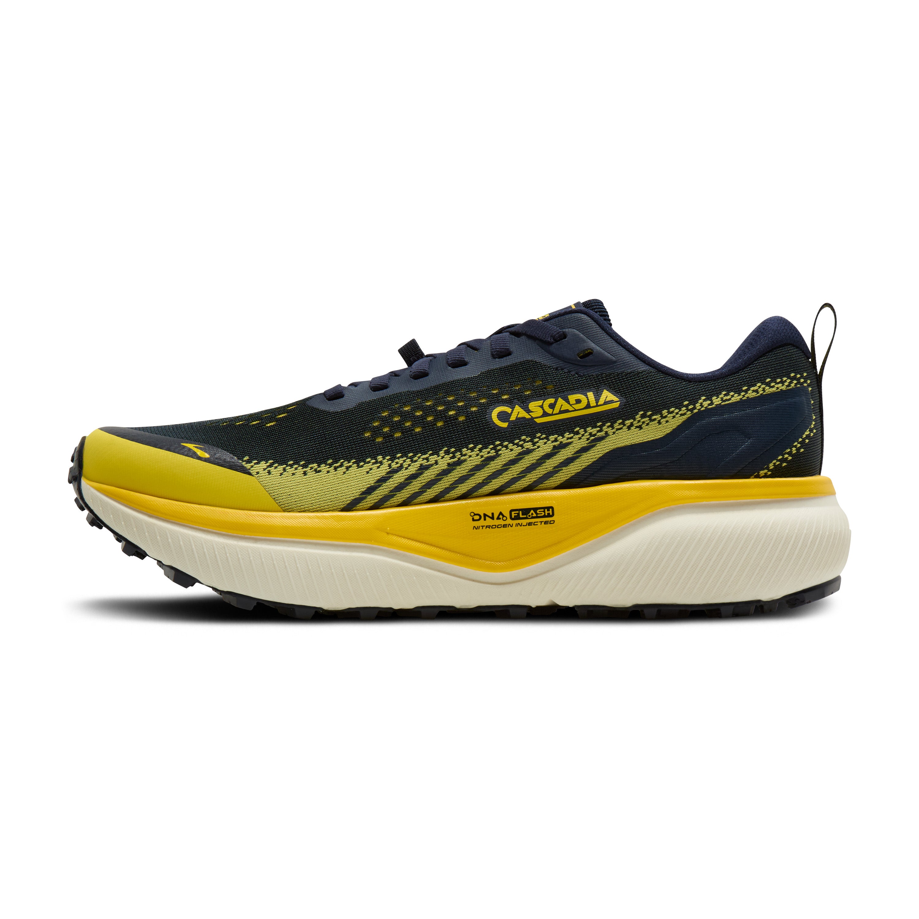 Brooks Cascadia 20 Mens Trail Running Shoes - Navy/Cyber Yellow/Grey
