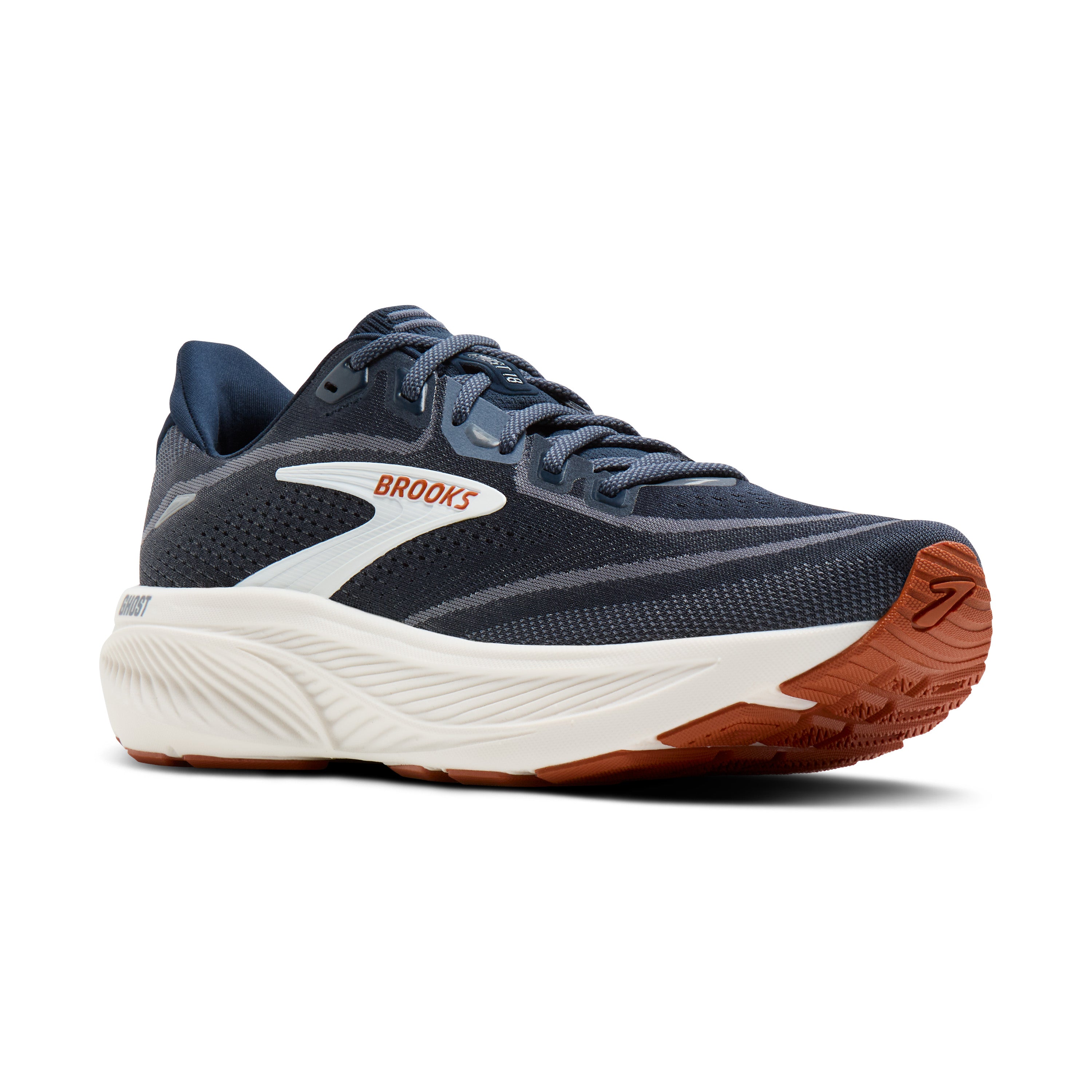 Brooks Ghost 18 Mens Running Shoes - Navy Blazer/Red Earth/Blue