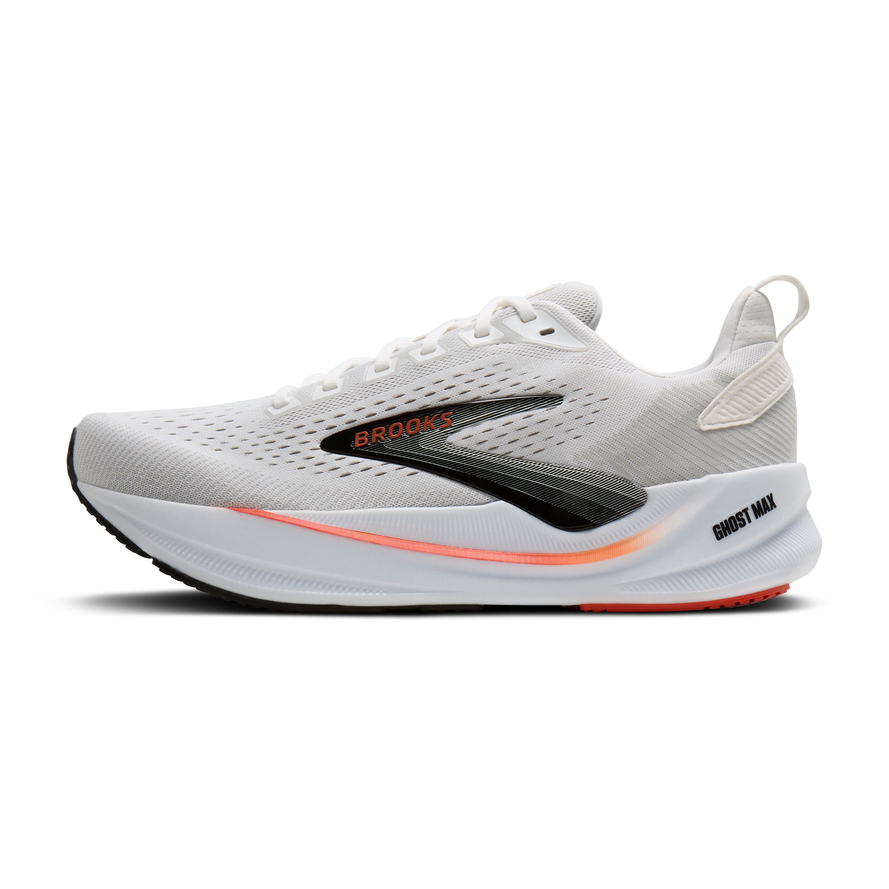 Brooks Ghost Max 4 Mens Running Shoes - White/Red/Black
