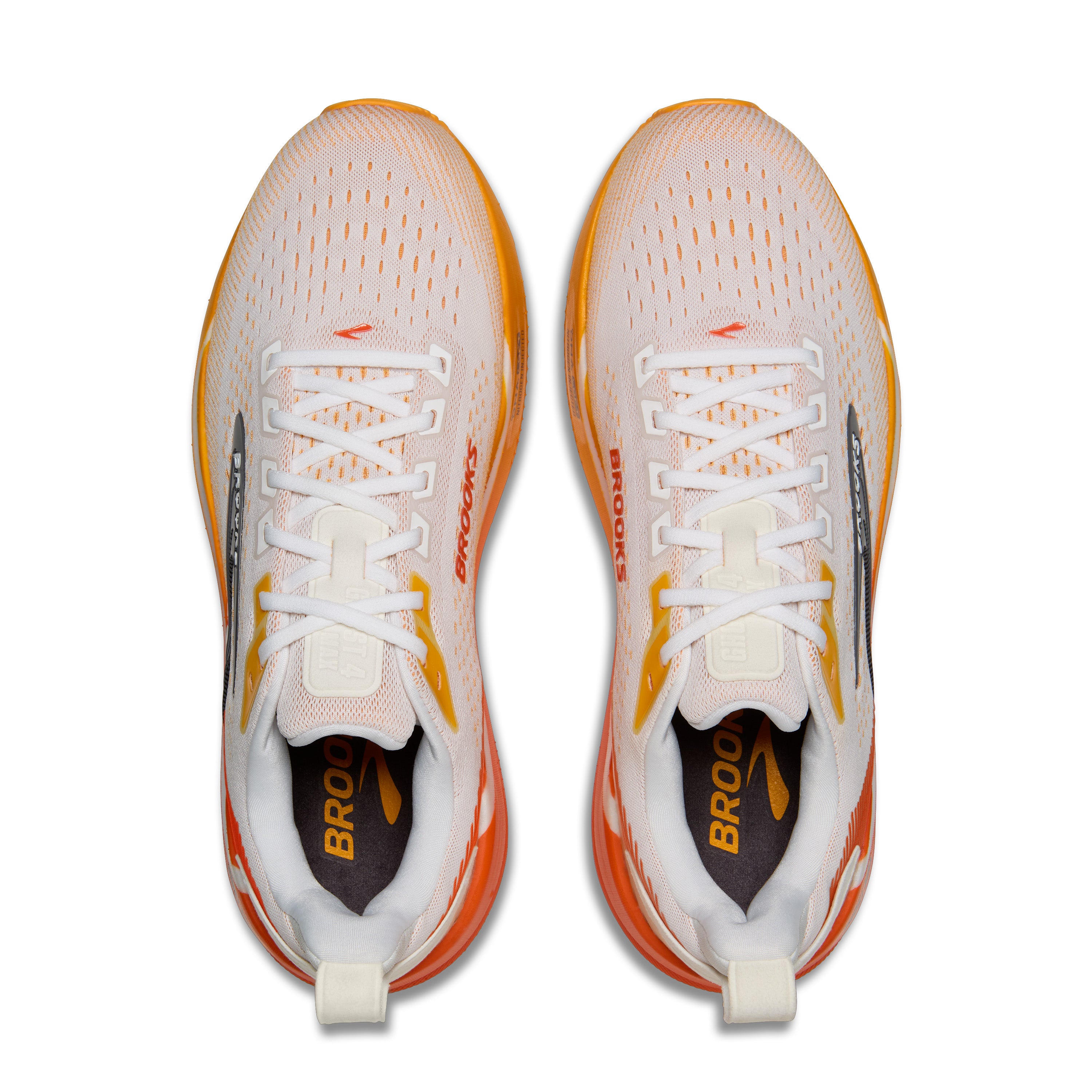 Brooks Ghost Max 4 Mens Running Shoes - White/Orange/Red