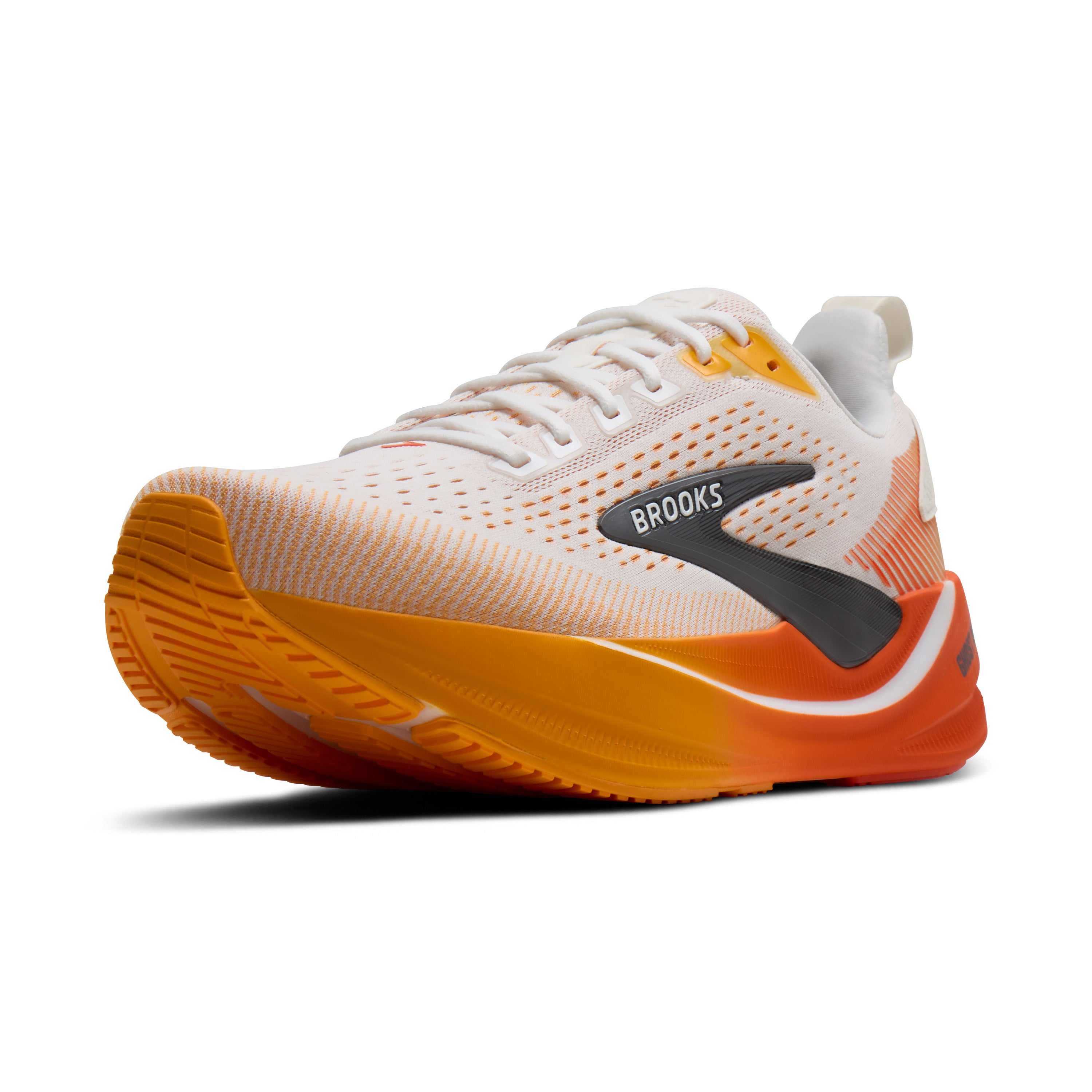 Brooks Ghost Max 4 Mens Running Shoes - White/Orange/Red