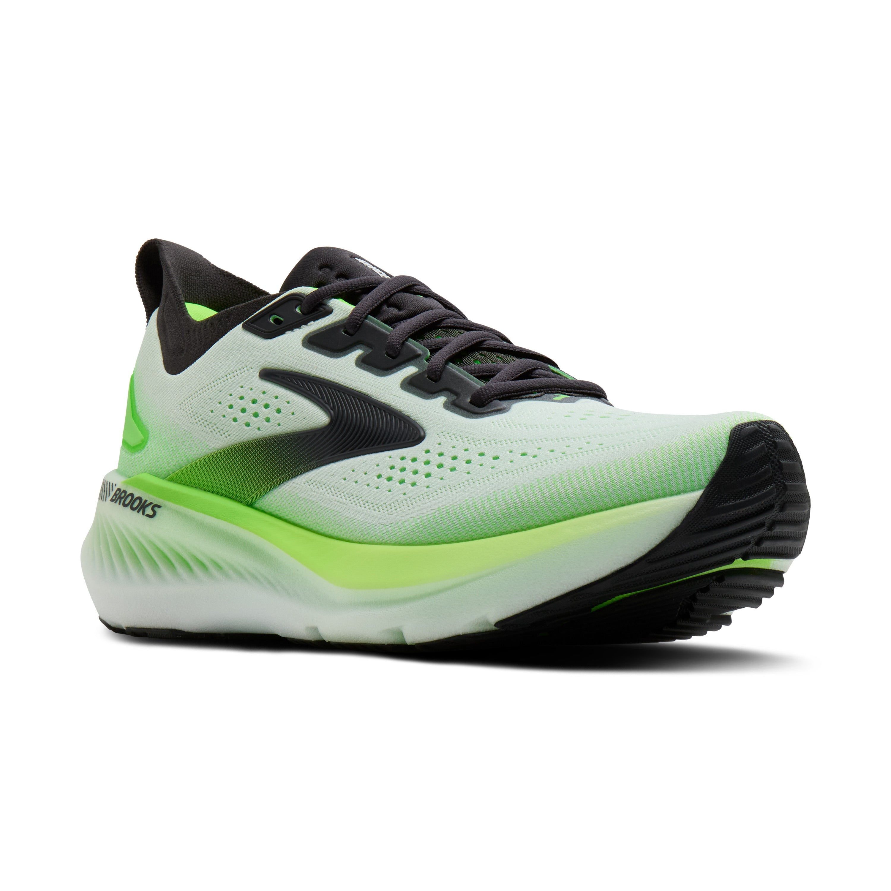 Brooks Glycerin GTS 23 Mens Running Shoes - White/Phantom/Green Gecko