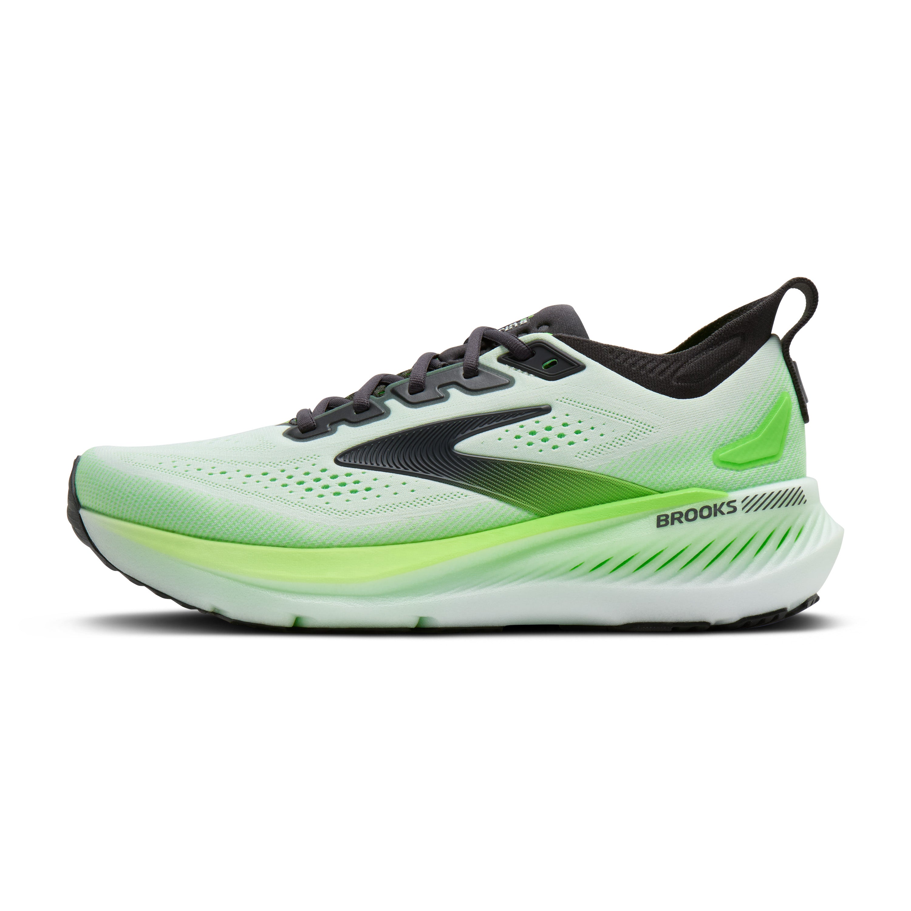 Brooks Glycerin GTS 23 Mens Running Shoes - White/Phantom/Green Gecko