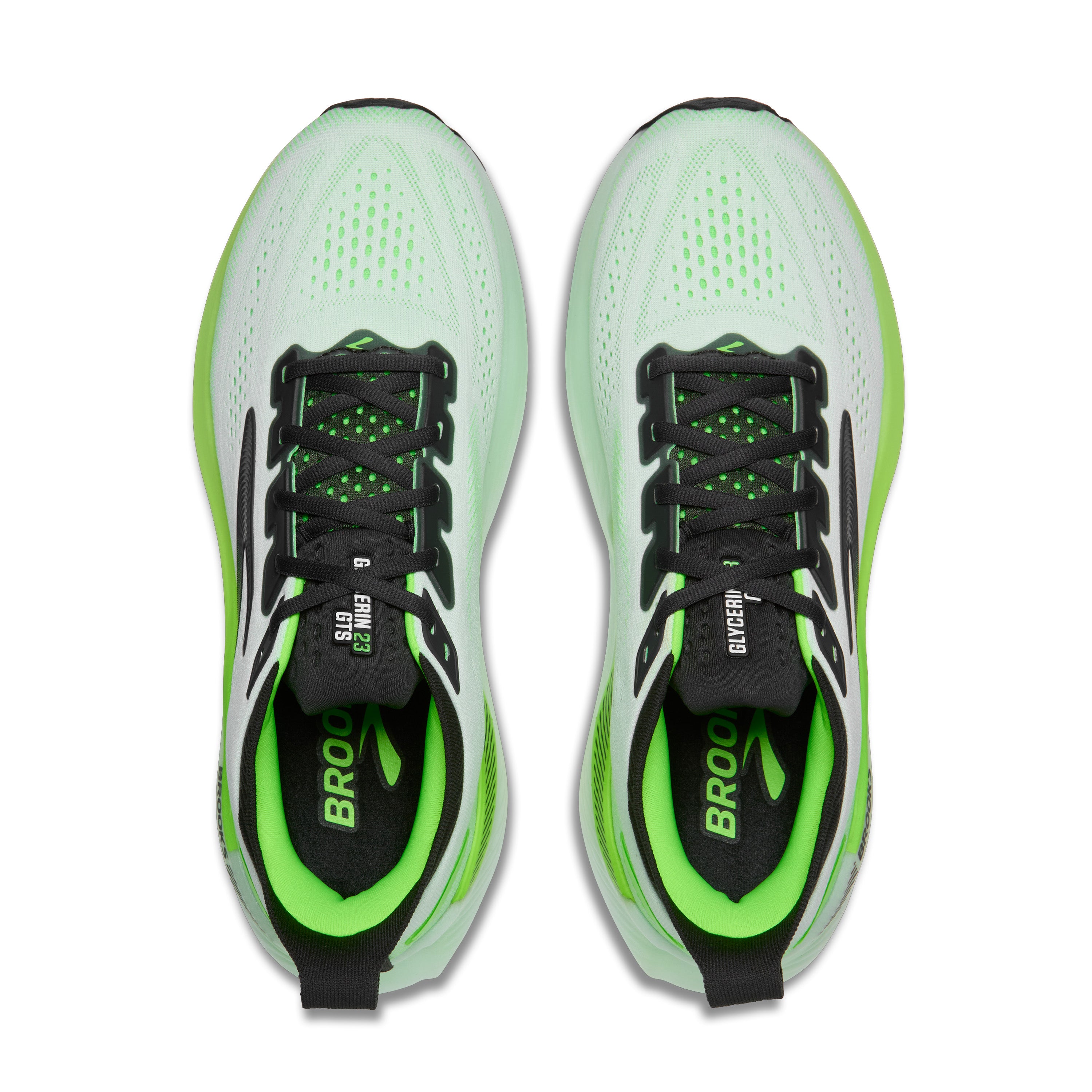 Brooks Glycerin GTS 23 Mens Running Shoes - White/Phantom/Green Gecko