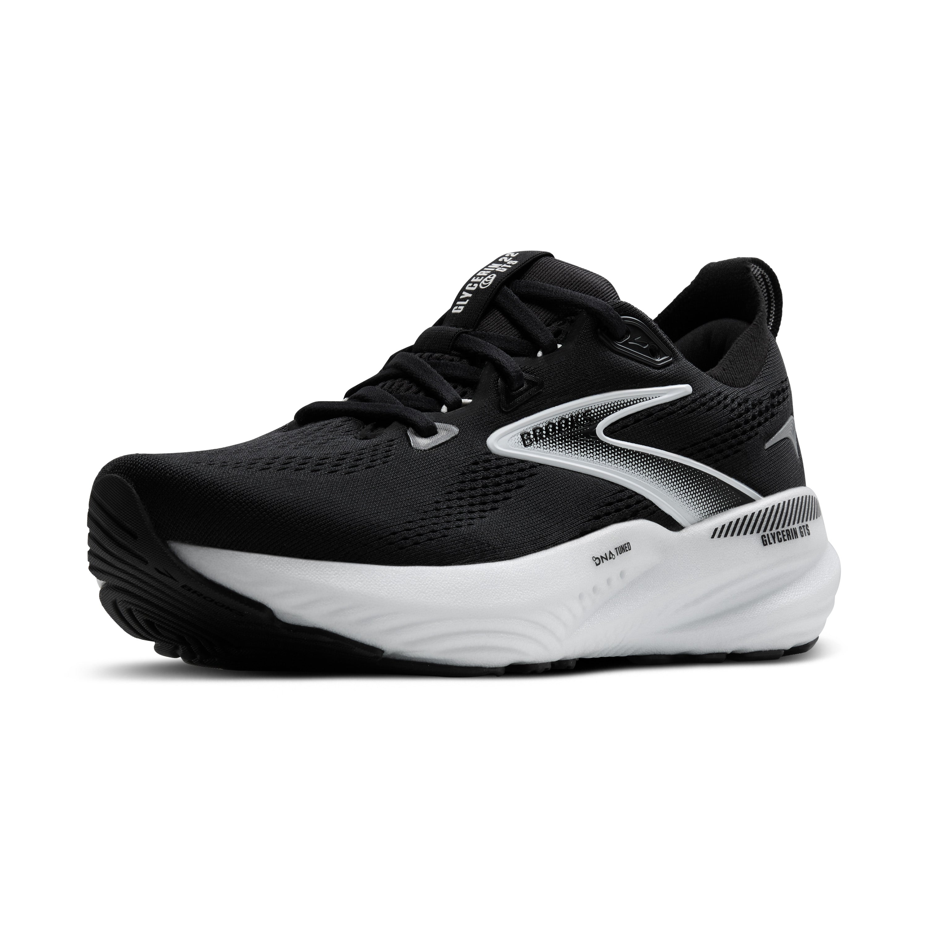 Brooks Glycerin GTS 22 Womens Running Shoes - Black/White