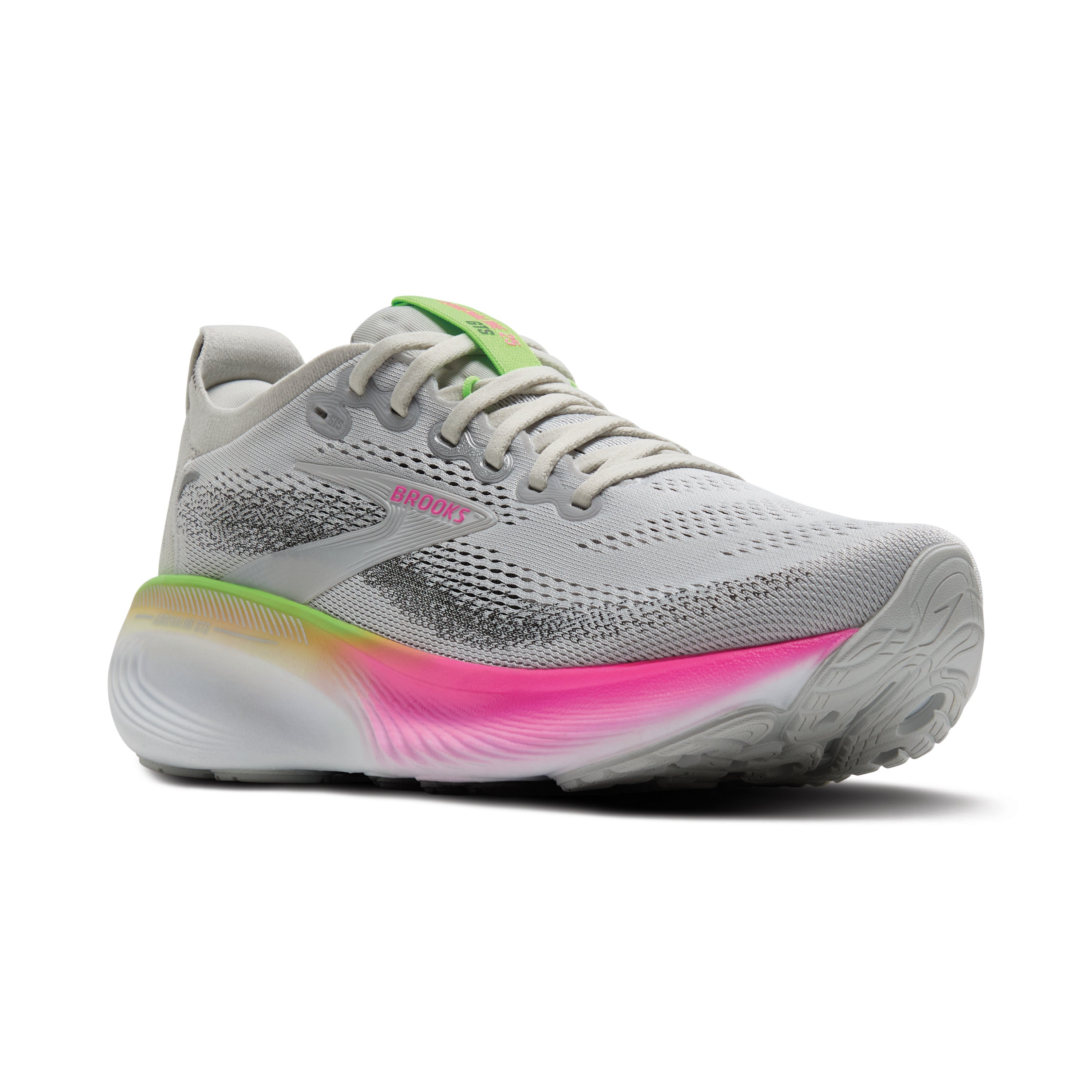 Brooks Adrenaline GTS 25 Womens Running Shoes - Oyster/Pink/Green