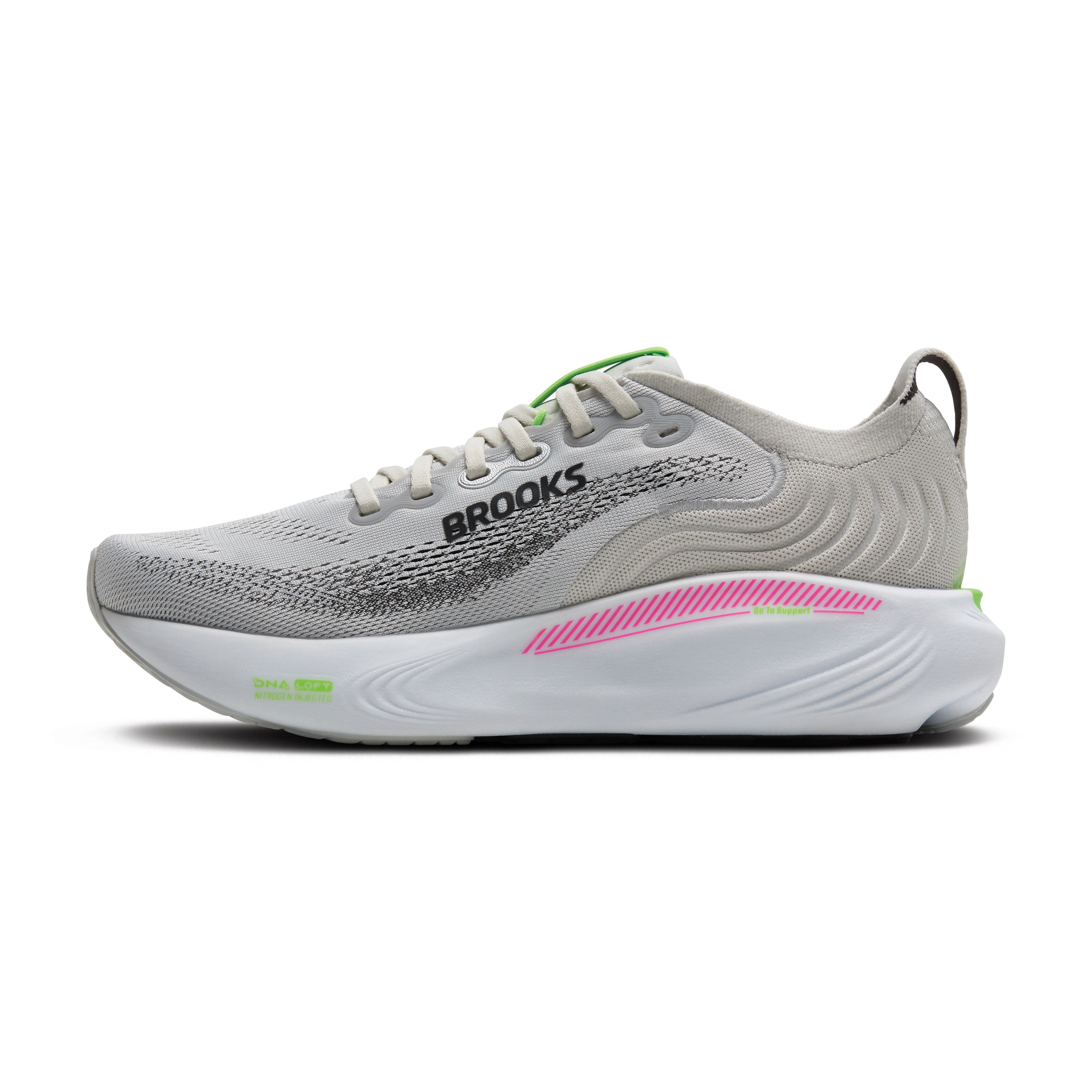 Brooks Adrenaline GTS 25 Womens Running Shoes - Oyster/Pink/Green