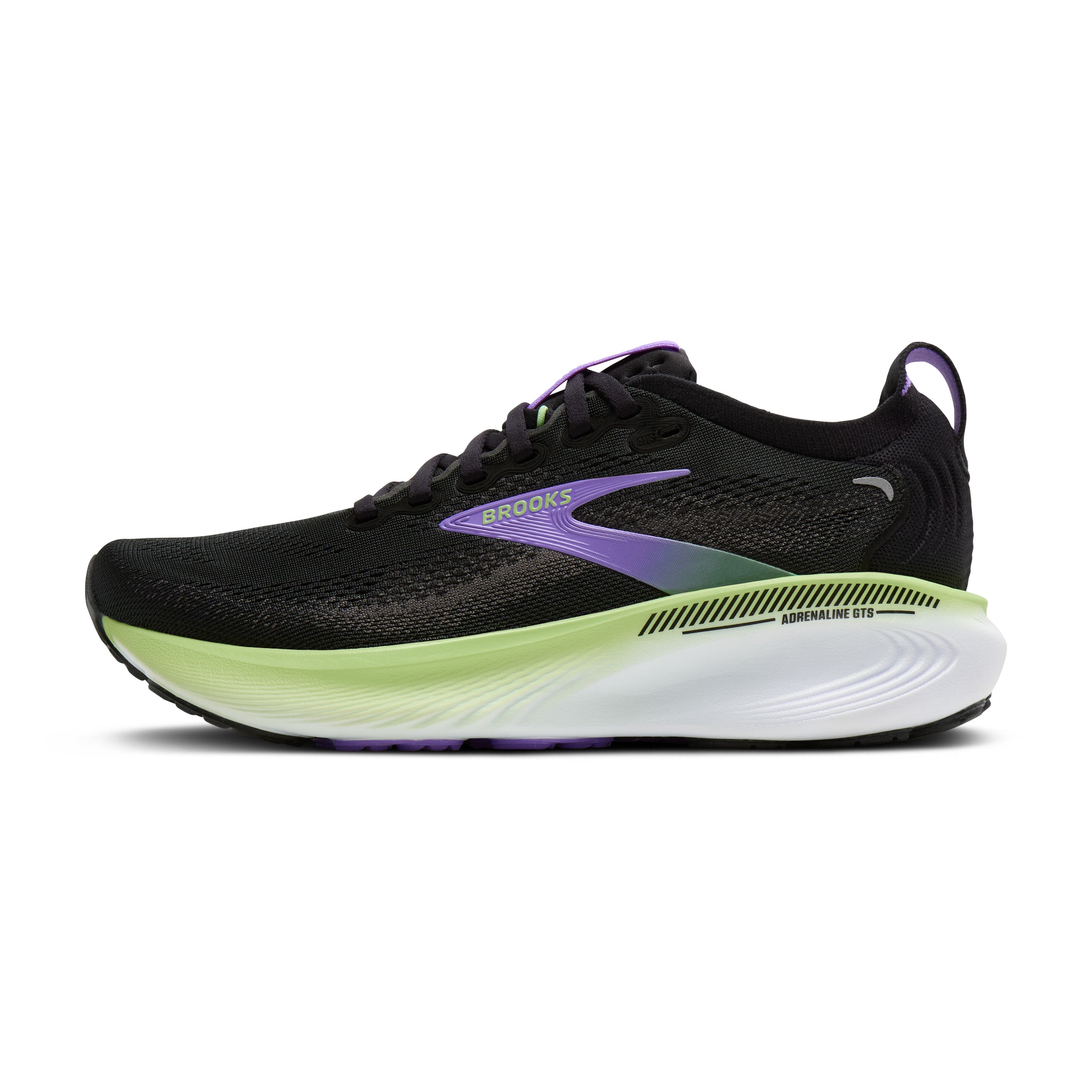Brooks Adrenaline GTS 25 Womens Running Shoes - Black/Blackened Pearl/Purple