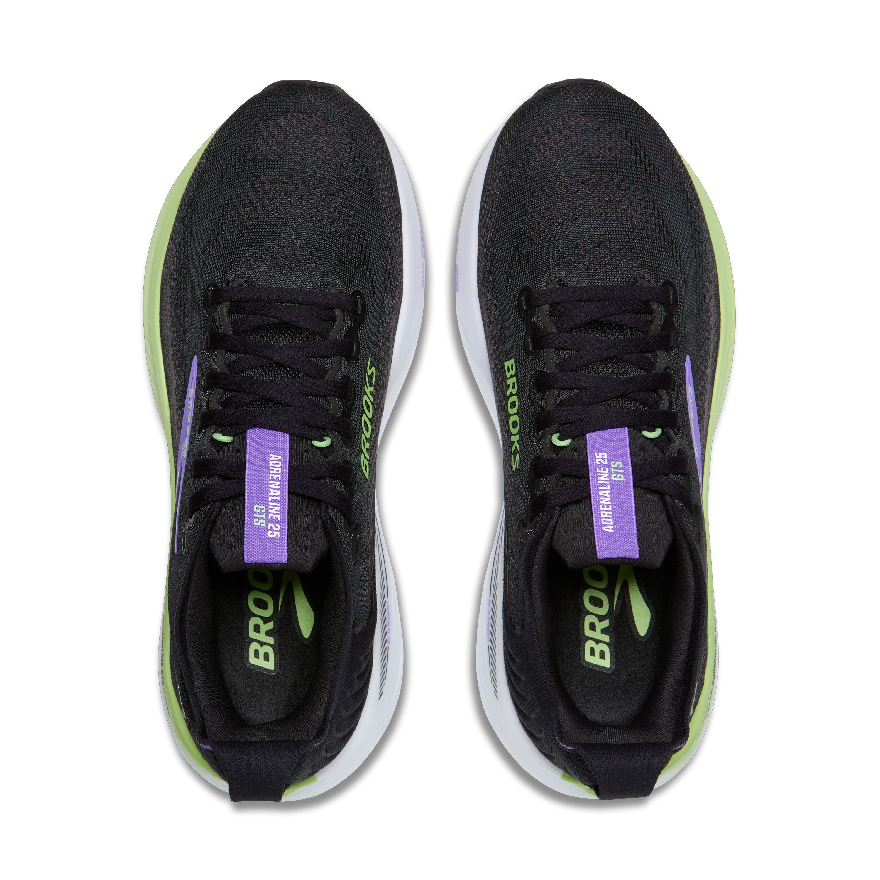 Brooks Adrenaline GTS 25 Womens Running Shoes - Black/Blackened Pearl/Purple