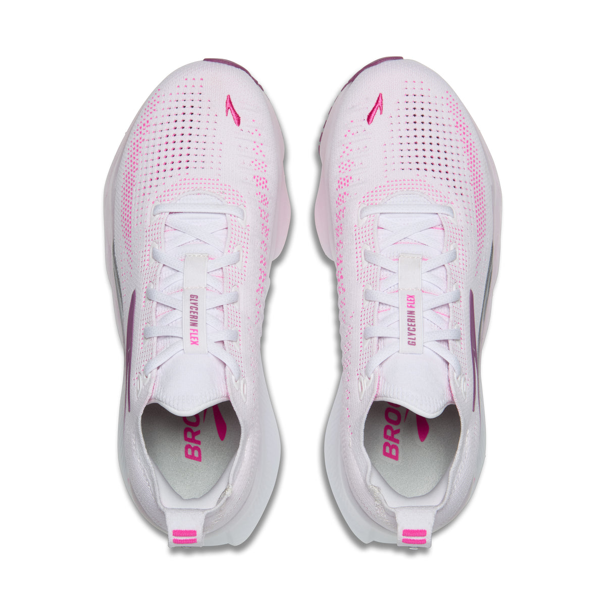 Brooks Glycerin Flex Womens Running Shoes - White/Cyber Pink/Argyle