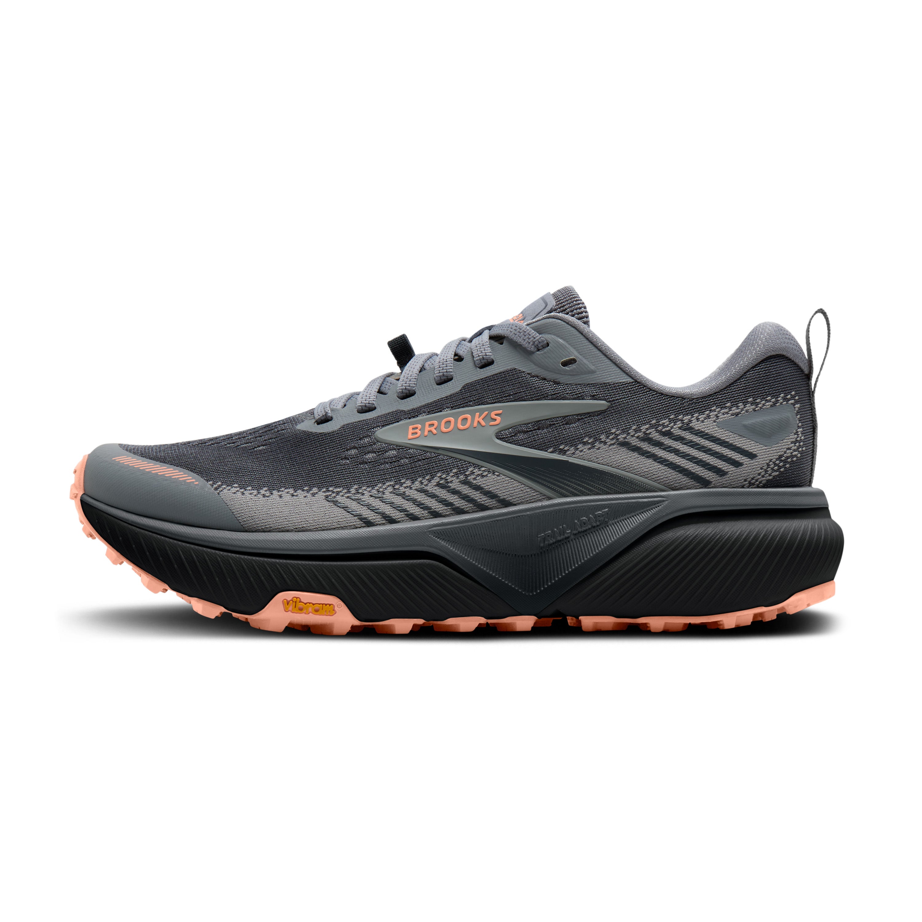 Brooks Cascadia 20 Womens Trail Running Shoes - Grey/Grey/Peach