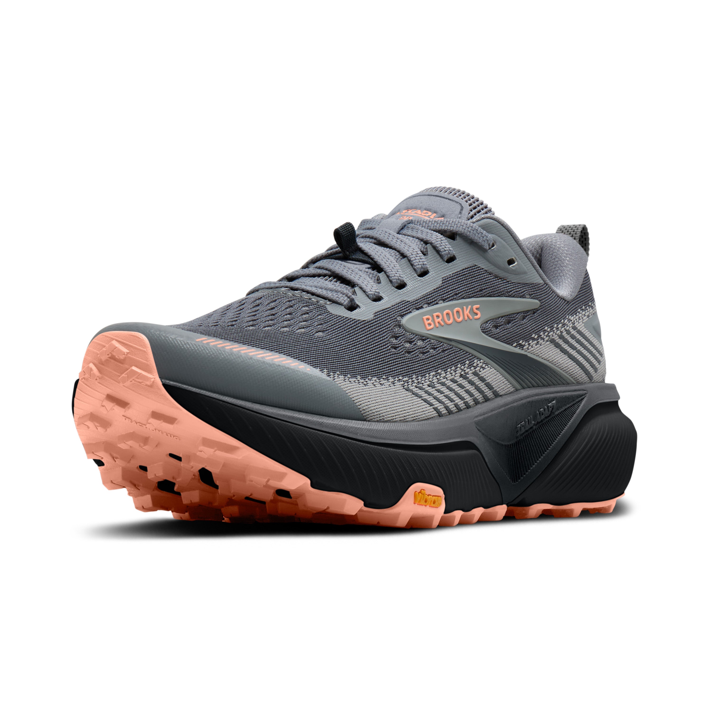 Brooks Cascadia 20 Womens Trail Running Shoes - Grey/Grey/Peach