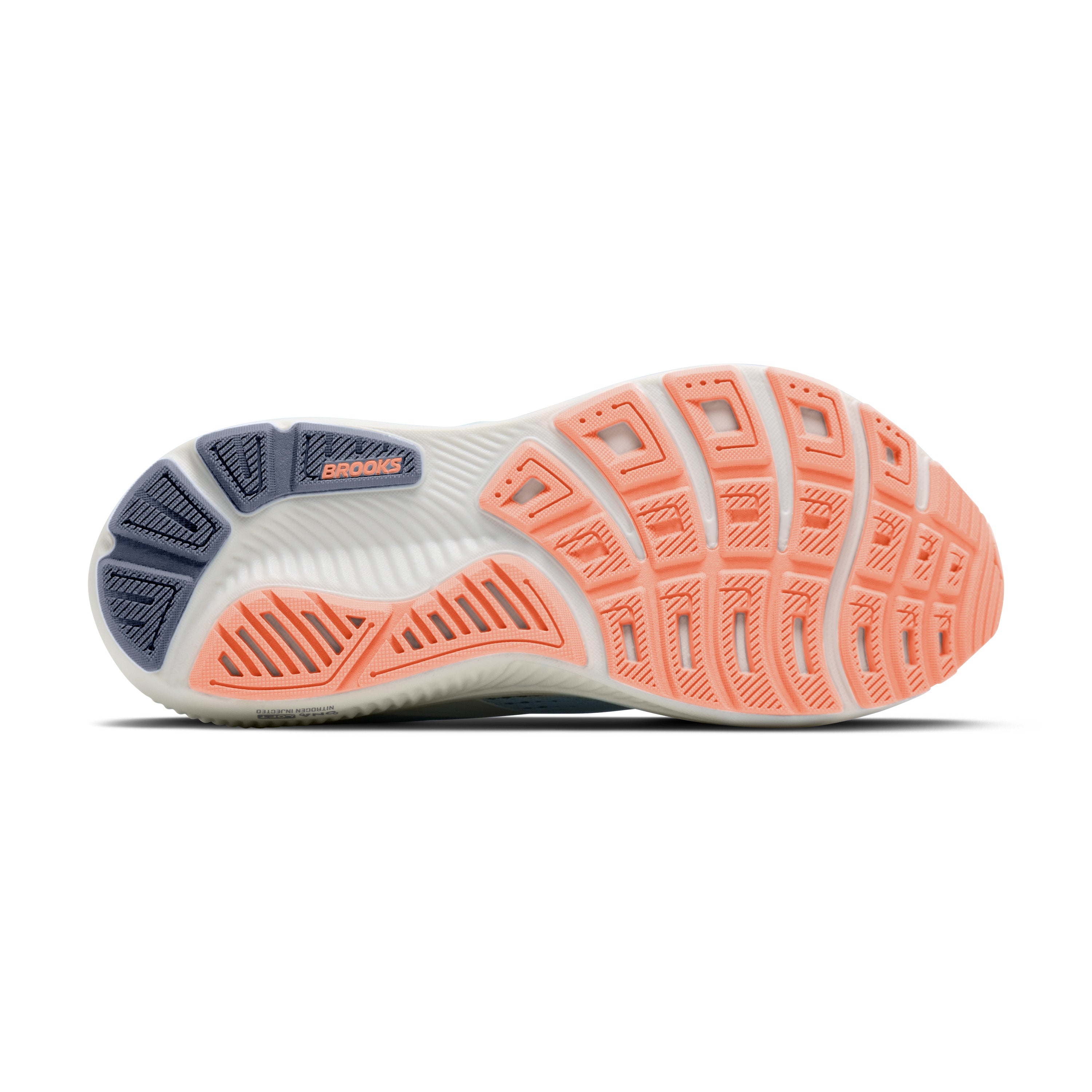 Brooks Ghost 18 Womens Running Shoe - Star White/Cyber Peach/Grey