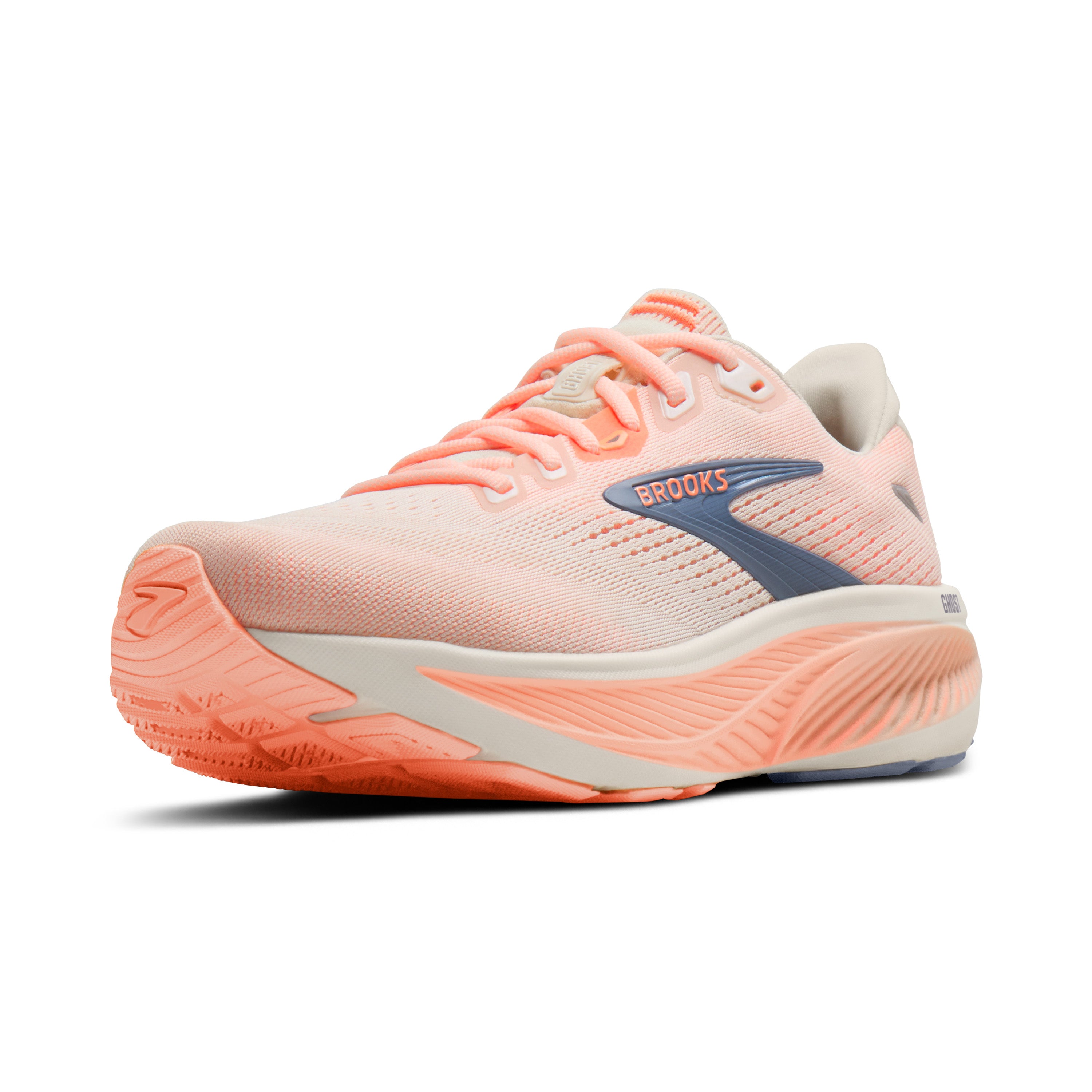 Brooks Ghost 18 Womens Running Shoe - Star White/Cyber Peach/Grey