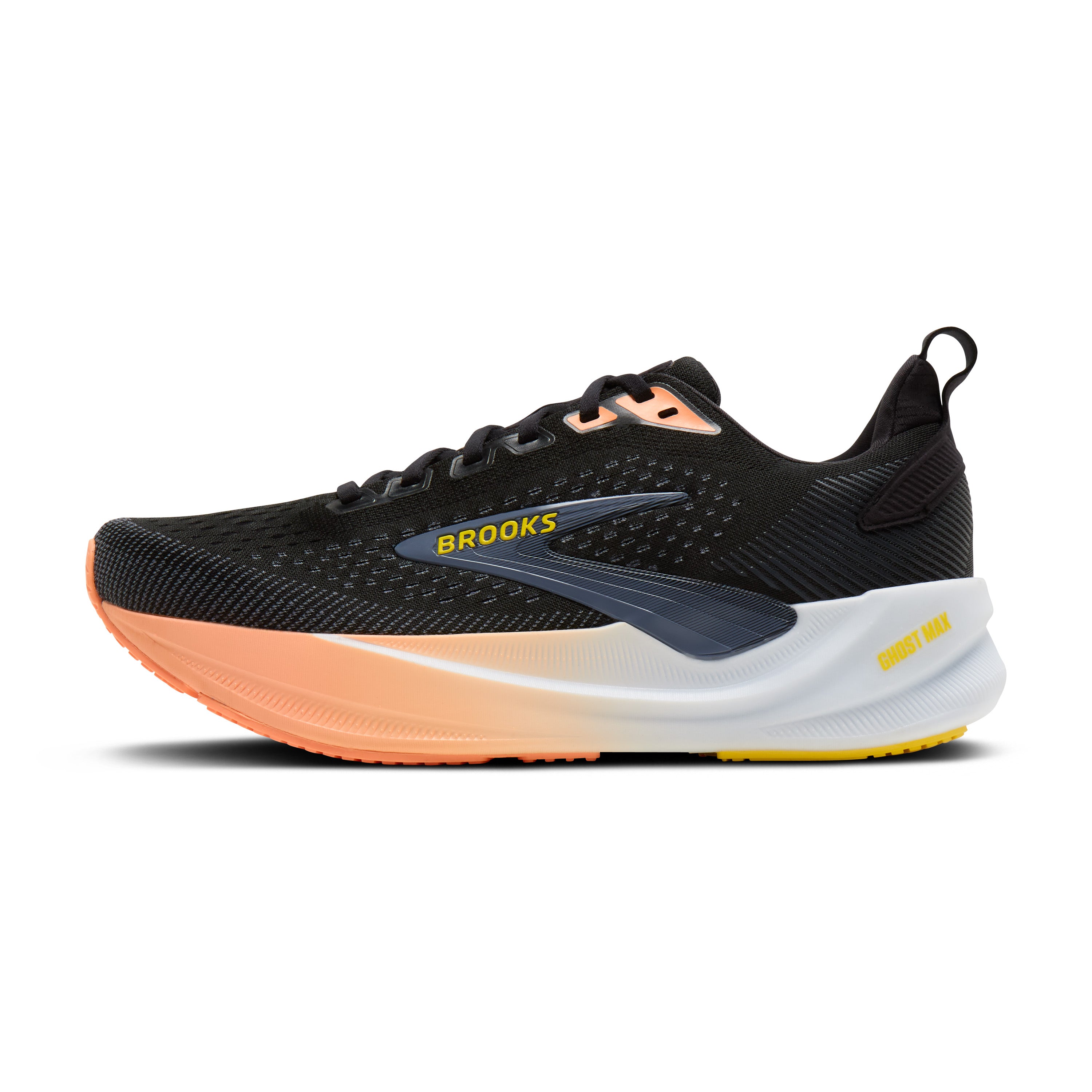 Brooks Ghost Max 4 Womens Running Shoes - Black/Folkstone/Cyber Peach