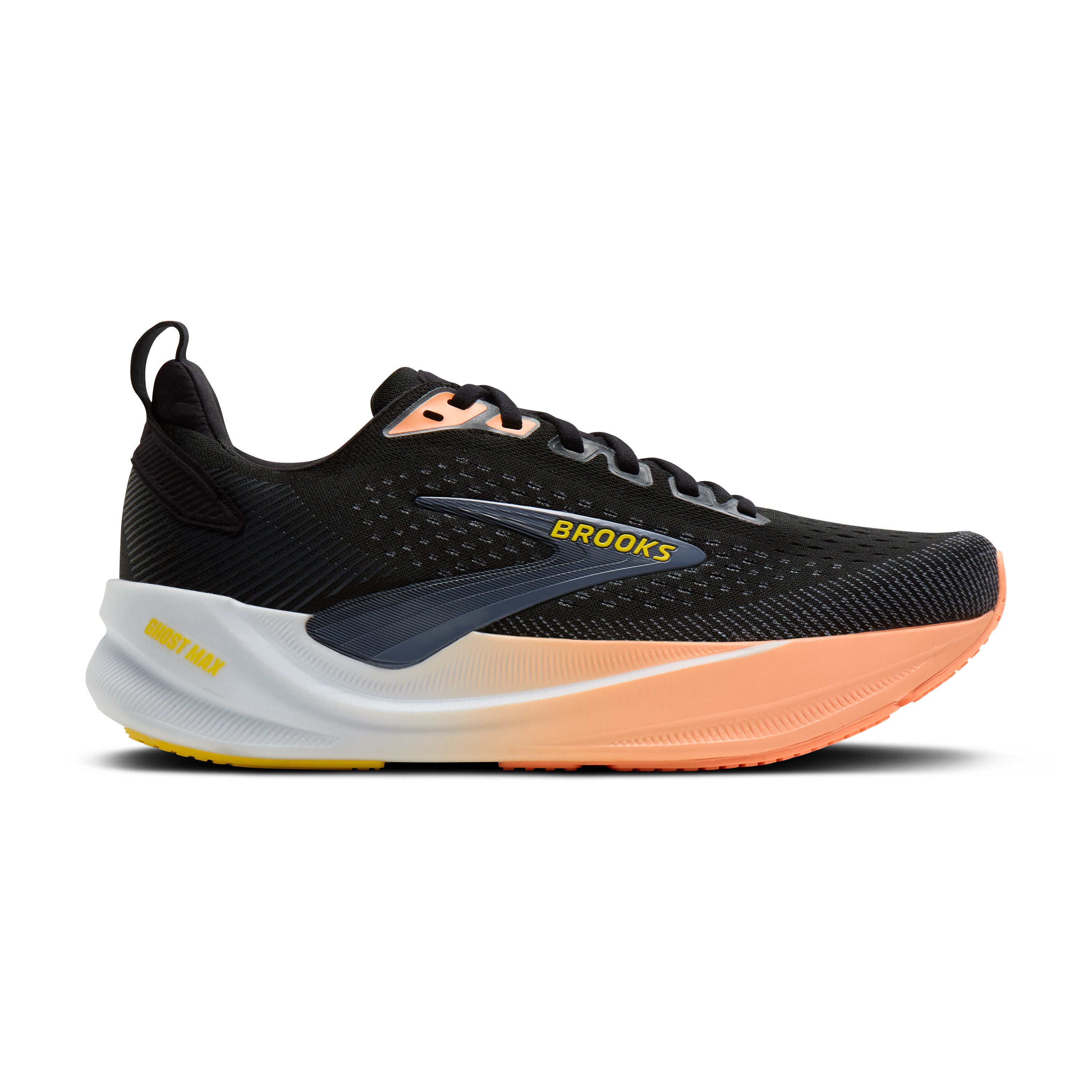 Brooks Ghost Max 4 Womens Running Shoes - Black/Folkstone/Cyber Peach