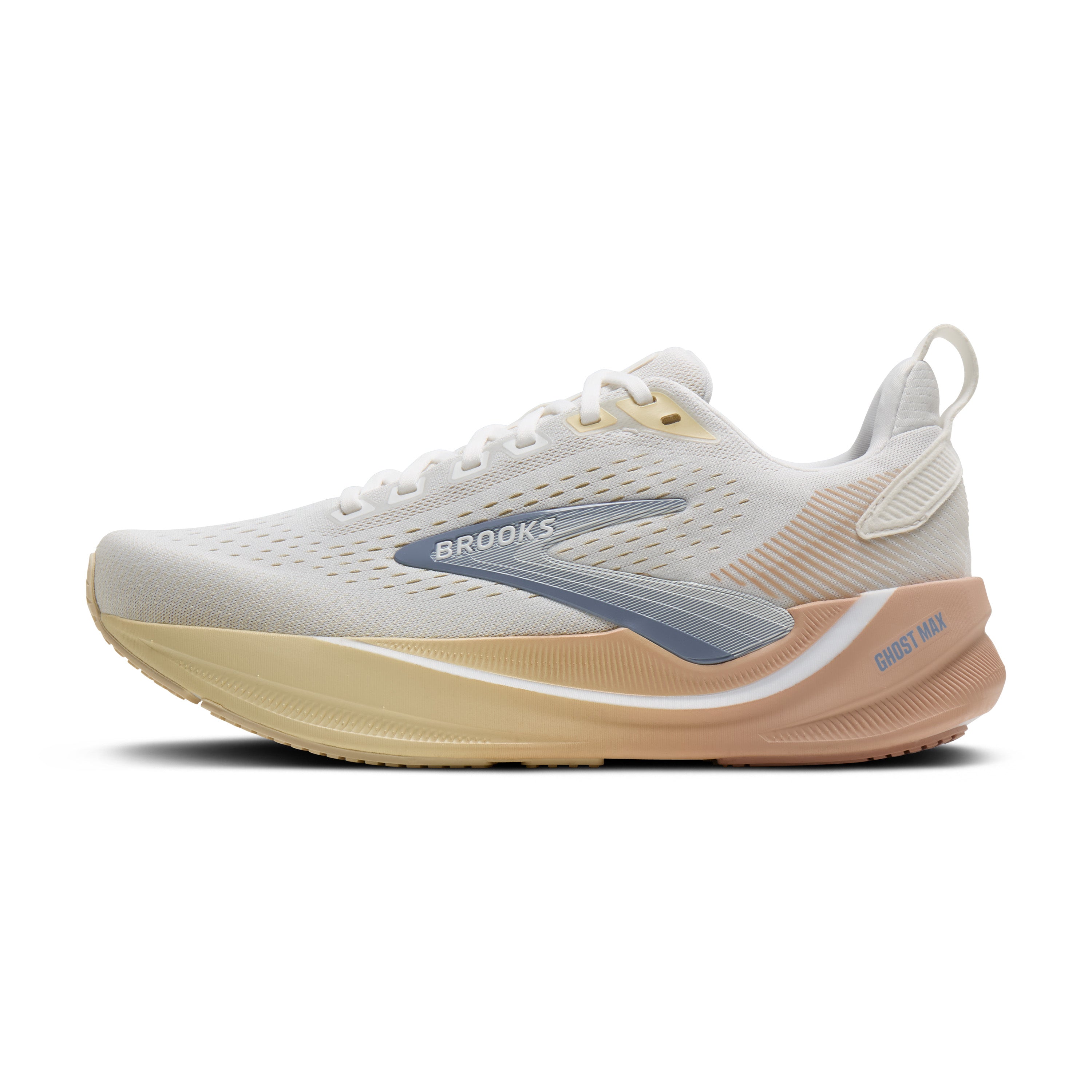 Brooks Ghost Max 4 Womens Running Shoes - White/Rose/Rutabaga
