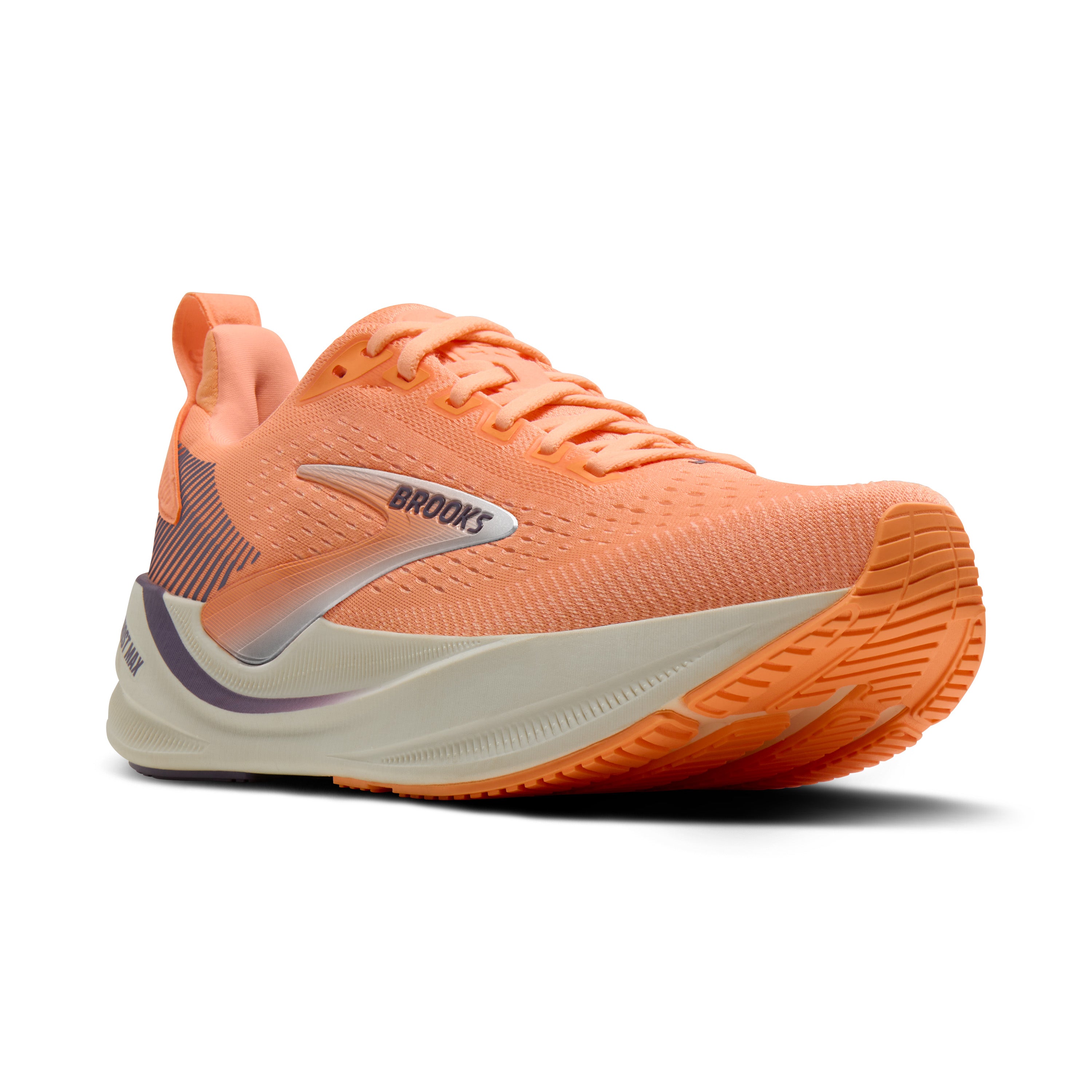 Brooks Ghost Max 4 Womens Running Shoes - Cyber Peach/Grape/Bluewash