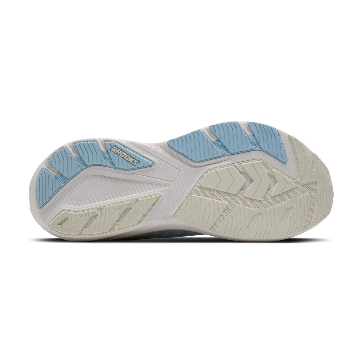 Brooks Ghost Amp Womens Running Shoe - White/Blue/Metallic