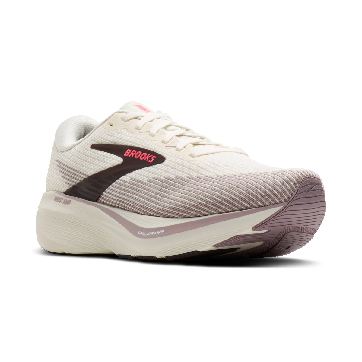 Brooks Ghost Amp Womens Running Shoe - Arctic Wolf/Dove/Pink