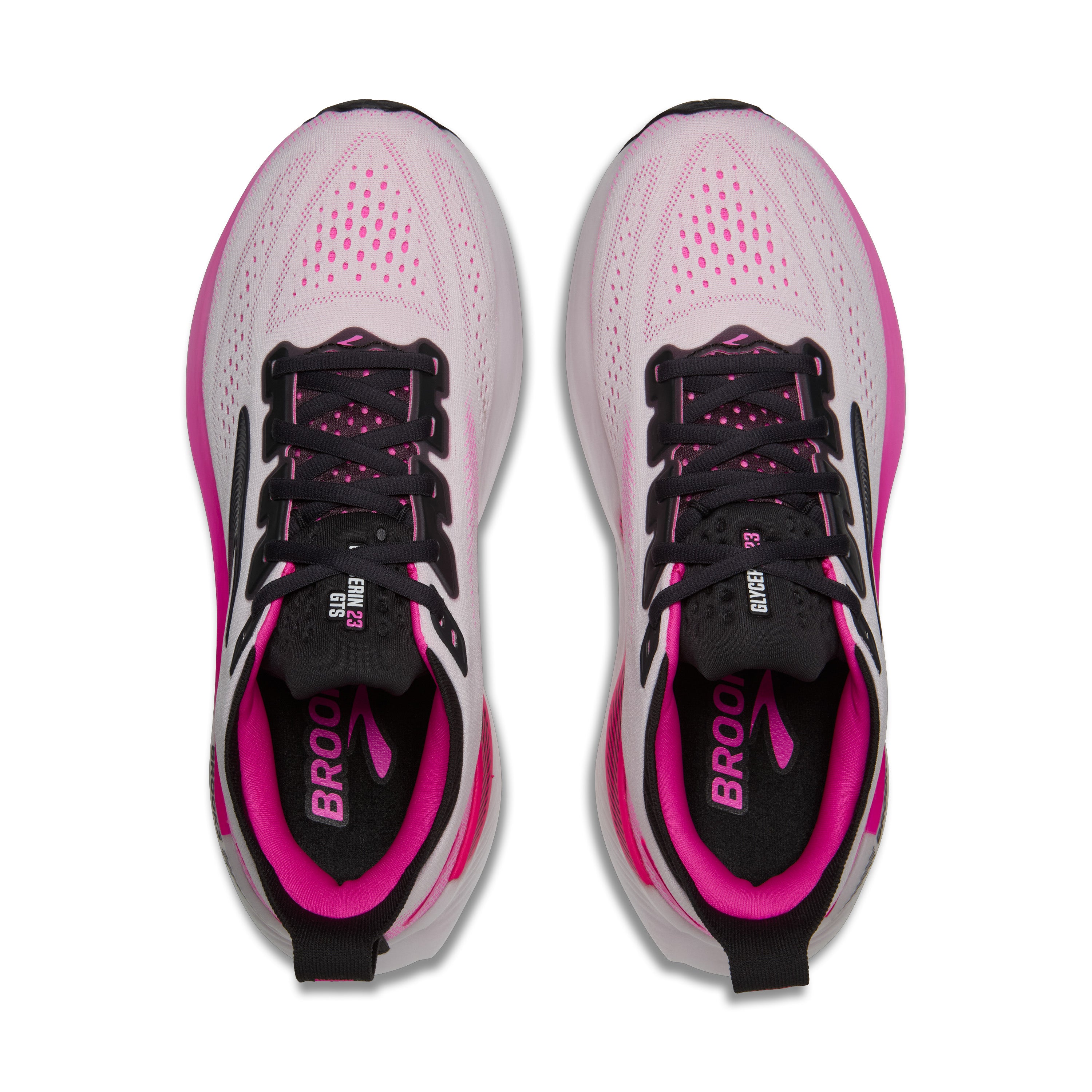 Brooks Glycerin GTS 23 Womens Running Shoes - White/Phantom/Cyber Pink