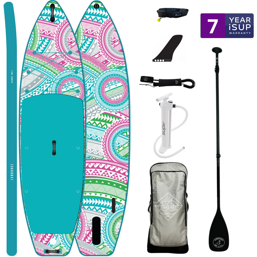 Sandbanks Style Pro-X 10'6'' x 32'' x 4.75'' iSUP paddleboard package - Malibu